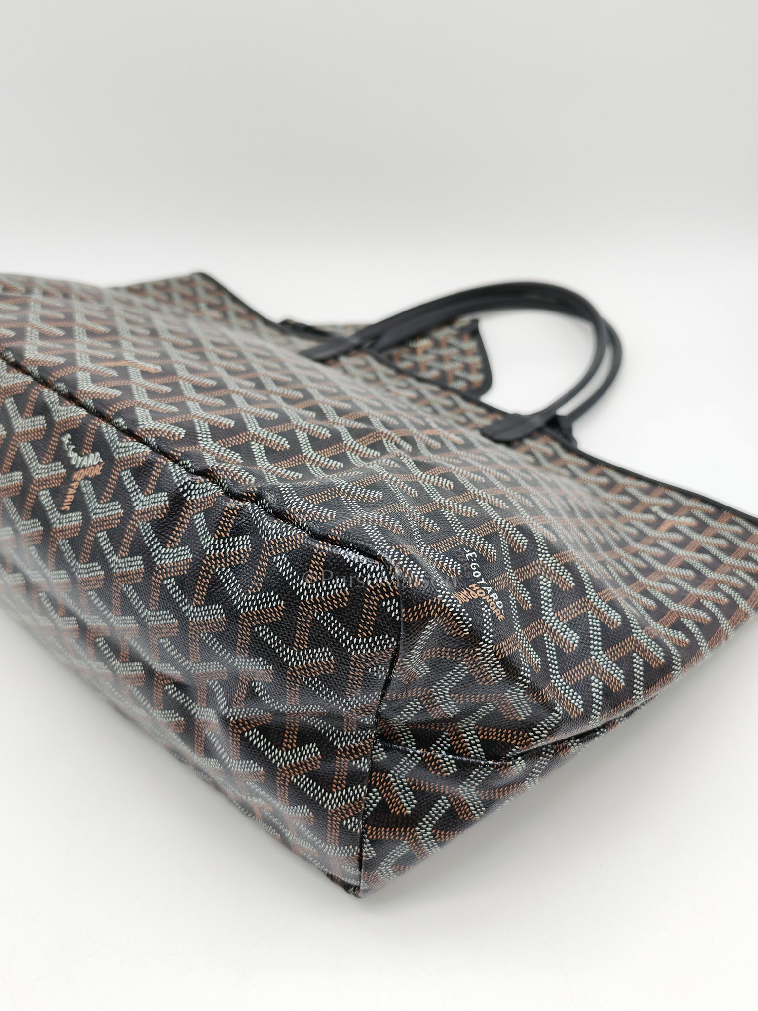 Saint Louis Tote Bag PM in Black Goyardine Canvas