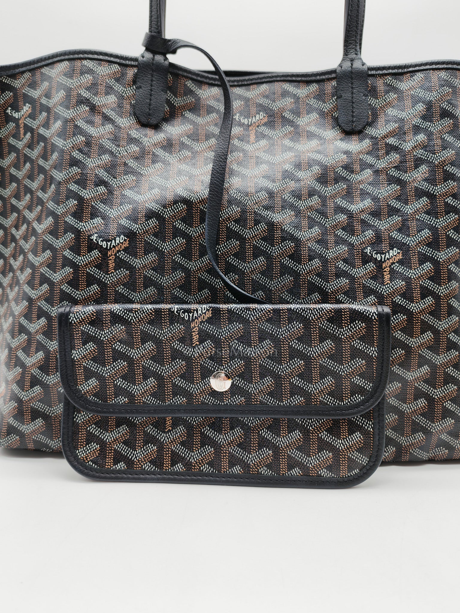 Saint Louis Tote Bag PM in Black Goyardine Canvas