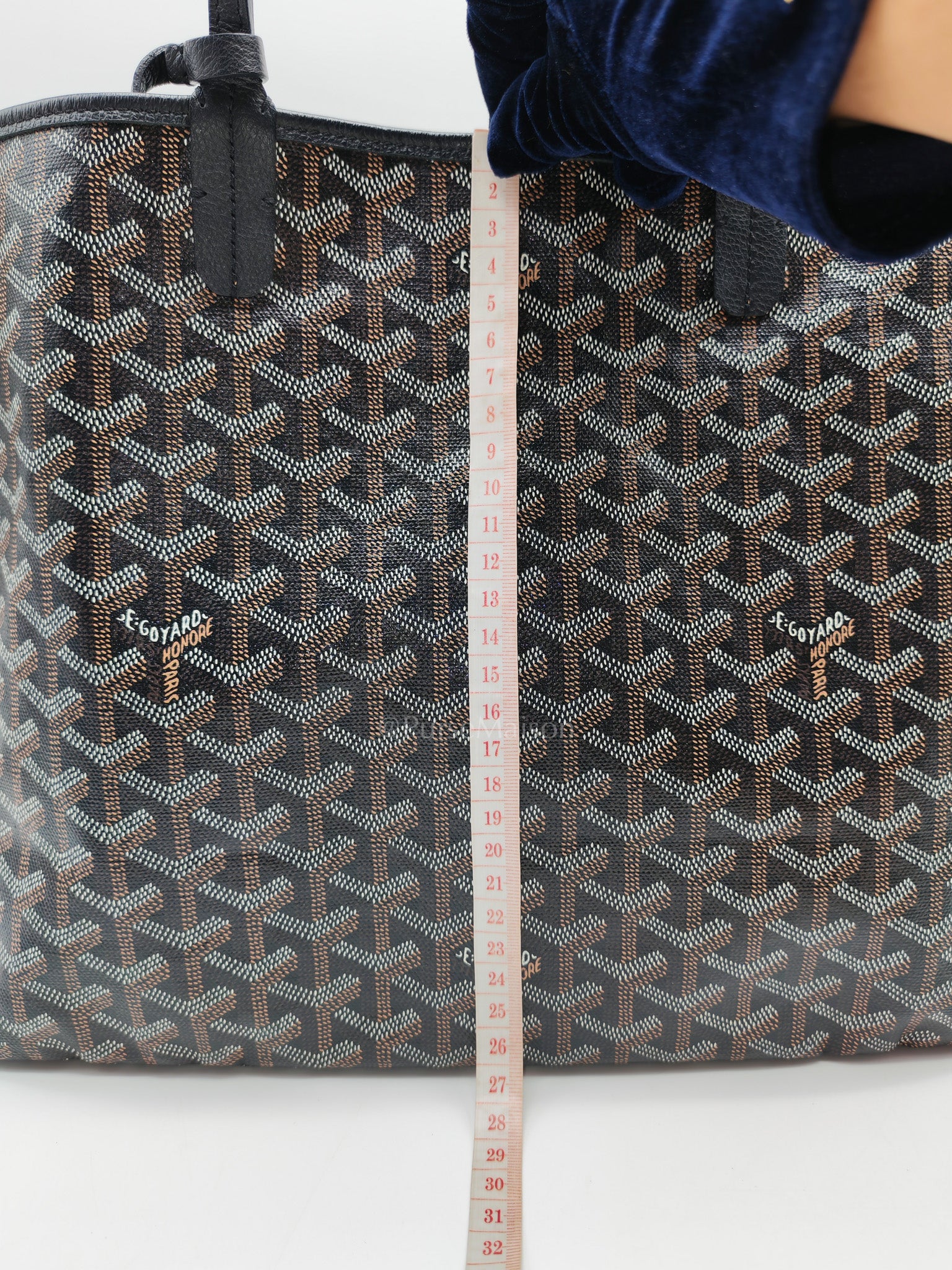 Saint Louis Tote Bag PM in Black Goyardine Canvas