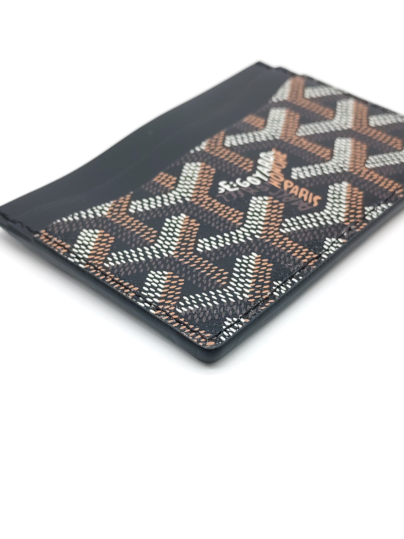 Saint Sulpice Card Holder in Black Goyardine Canvas
