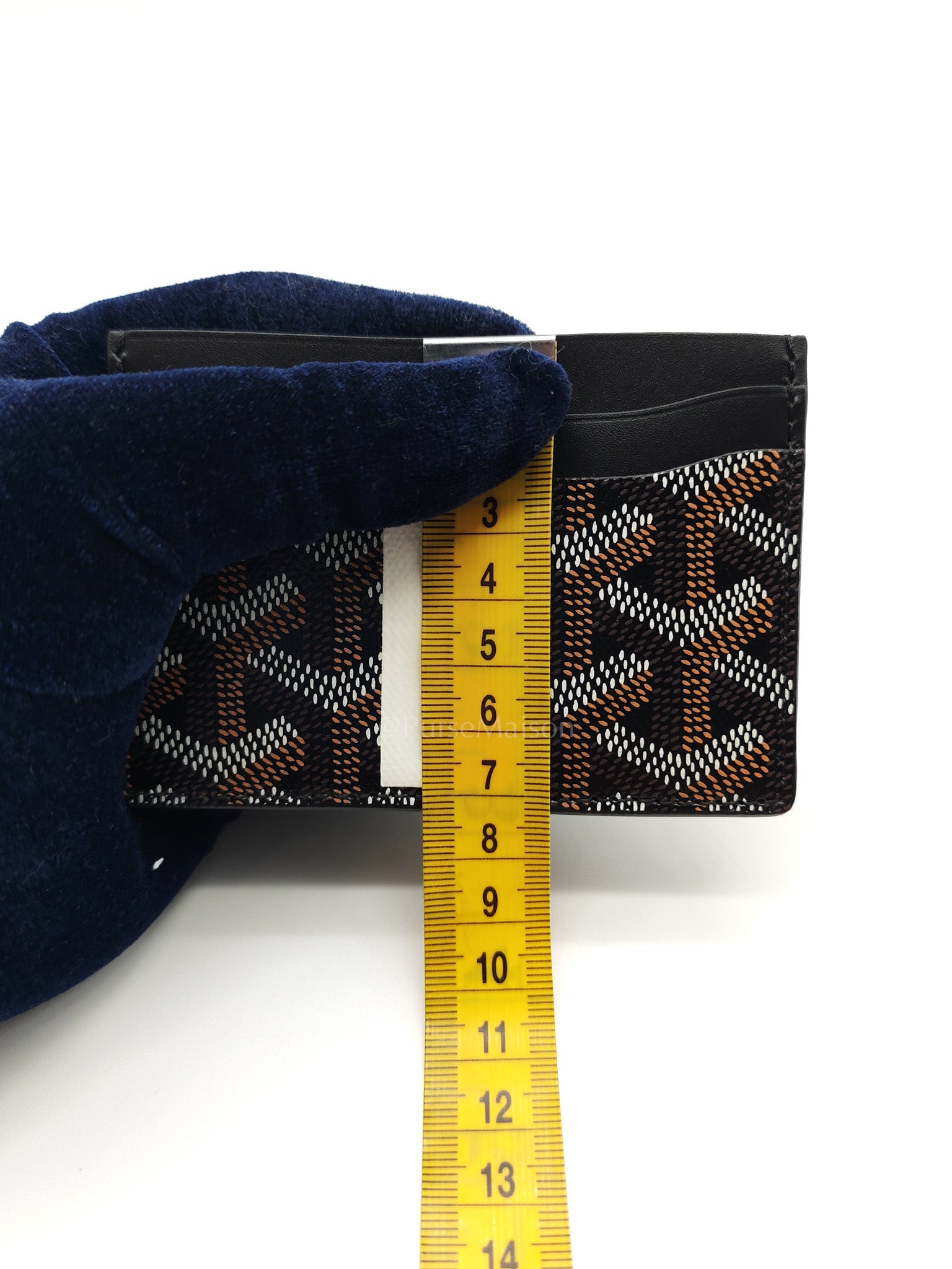 Saint Sulpice Card Holder in Black Goyardine Canvas
