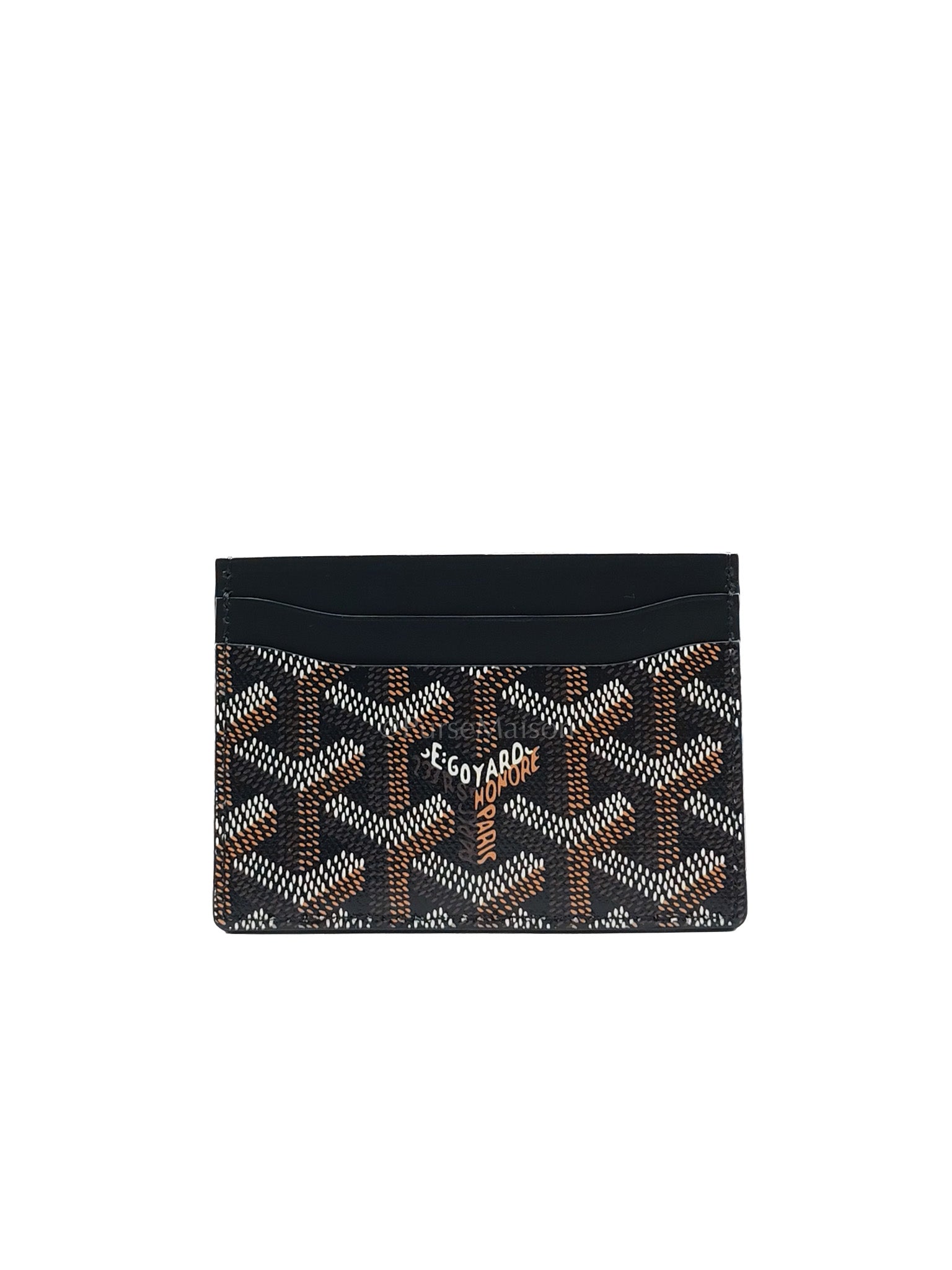Saint Sulpice Card Holder in Black Goyardine Canvas