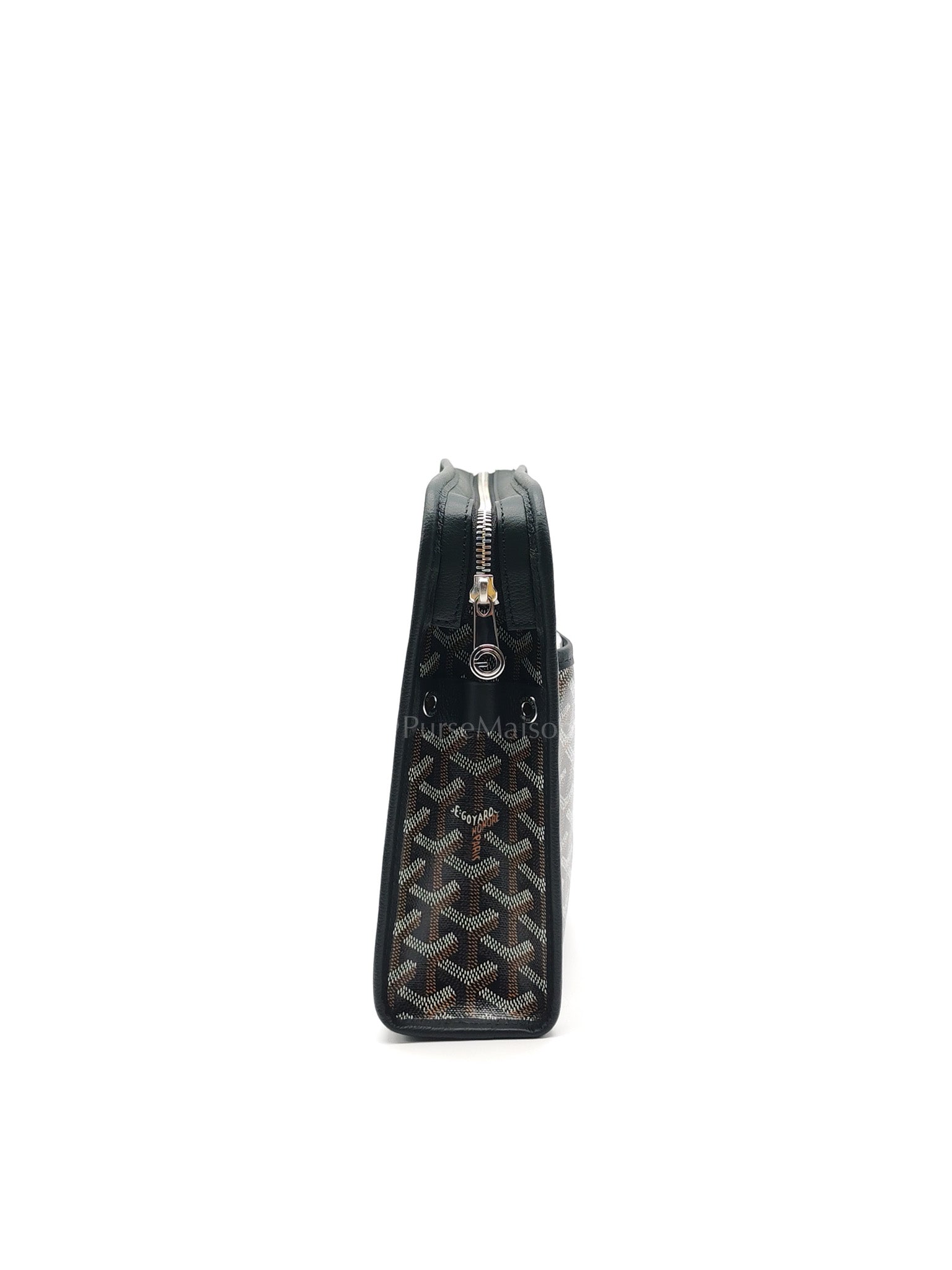 Jouvence Toiletry Pouch in Black Goyardine Canvas