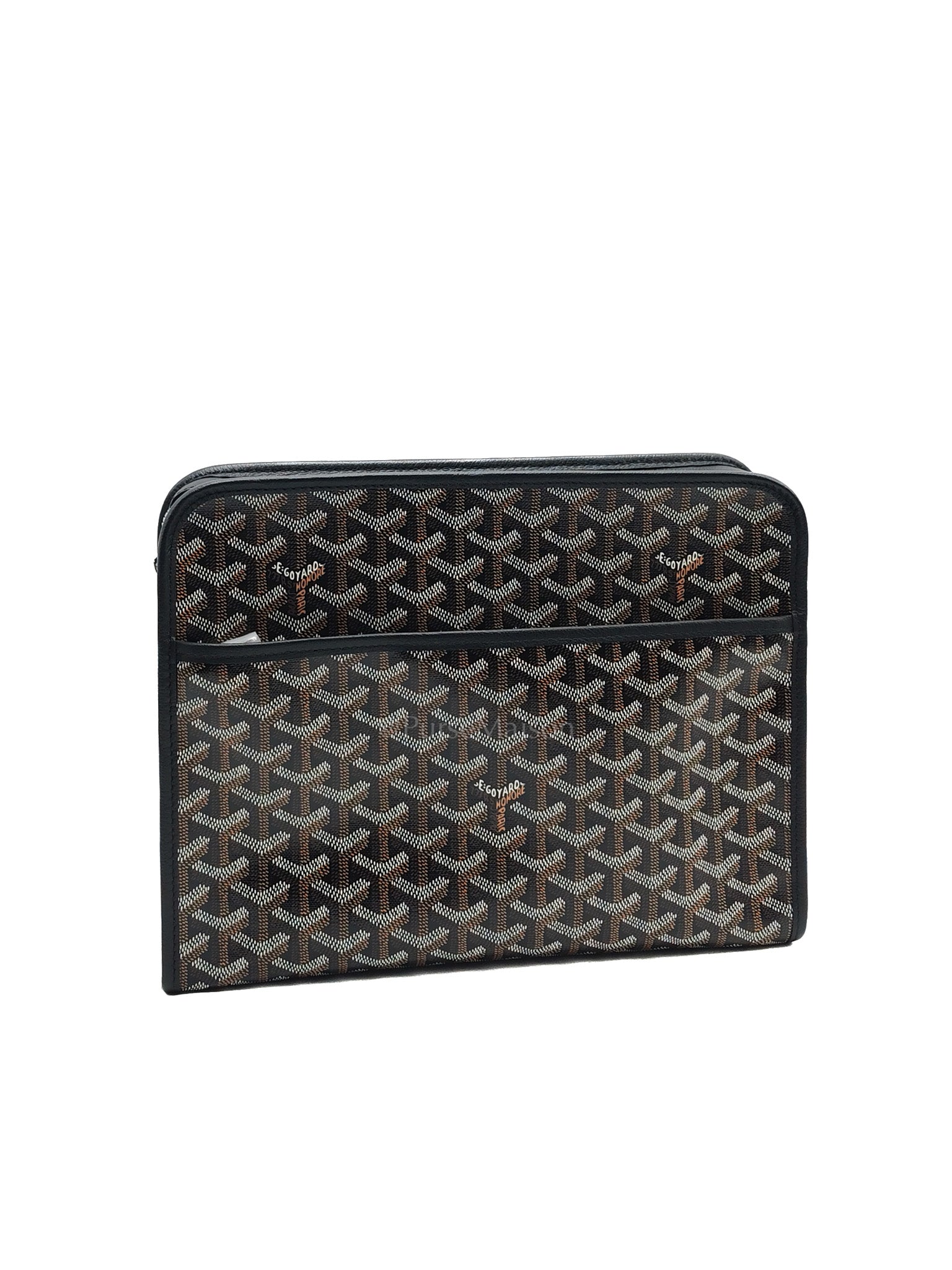 Jouvence Toiletry Pouch in Black Goyardine Canvas