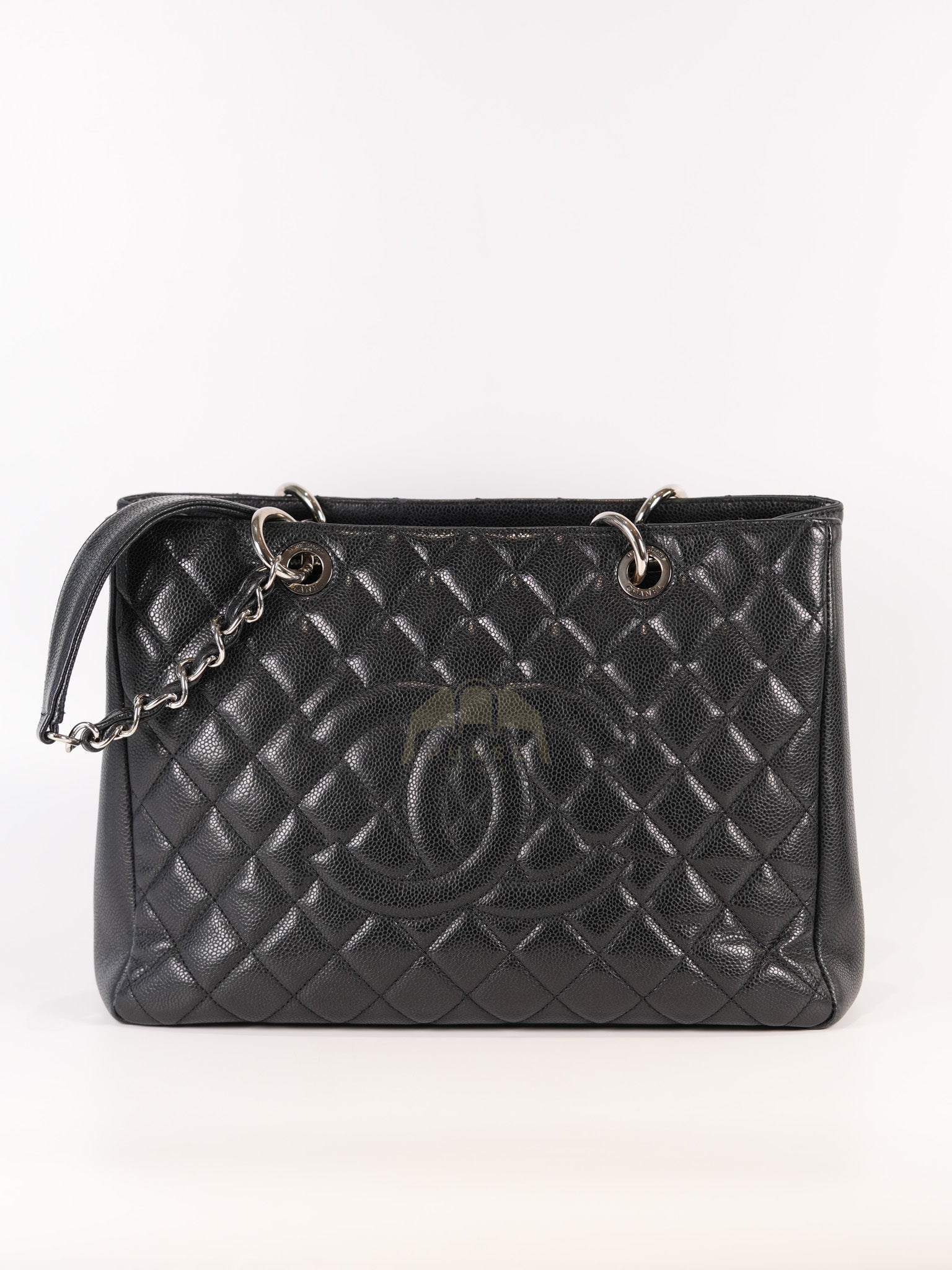 Grand Shopping Tote Bag (GST) in Black Caviar Leather Silver Hardware (Series 13) | Purse Maison Luxury Bags Shop