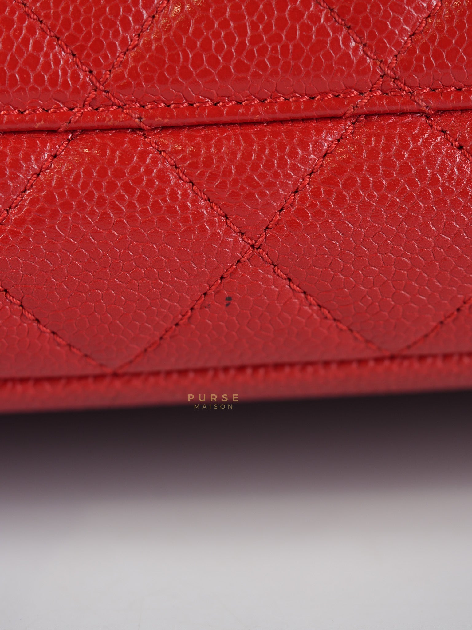 Grand Shopping Tote Bag (GST) in Red Quilted Caviar Leather Gold Hardware Series 18 | Purse Maison Luxury Bags Shop
