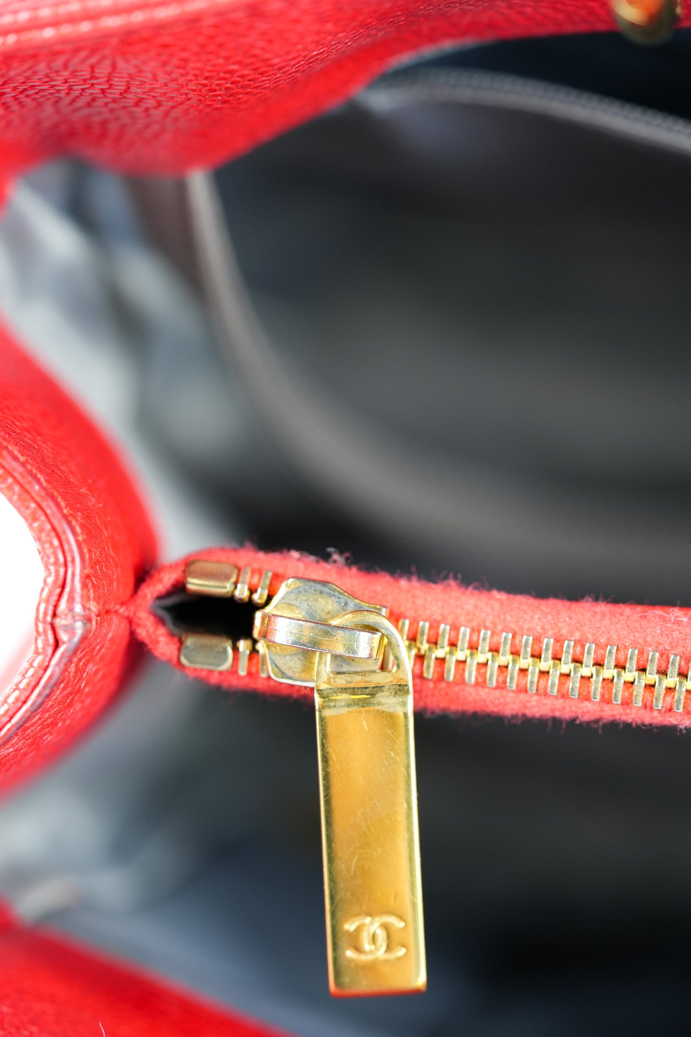 Grand Shopping Tote Bag (GST) in Red Quilted Caviar Leather Gold Hardware Series 18 | Purse Maison Luxury Bags Shop