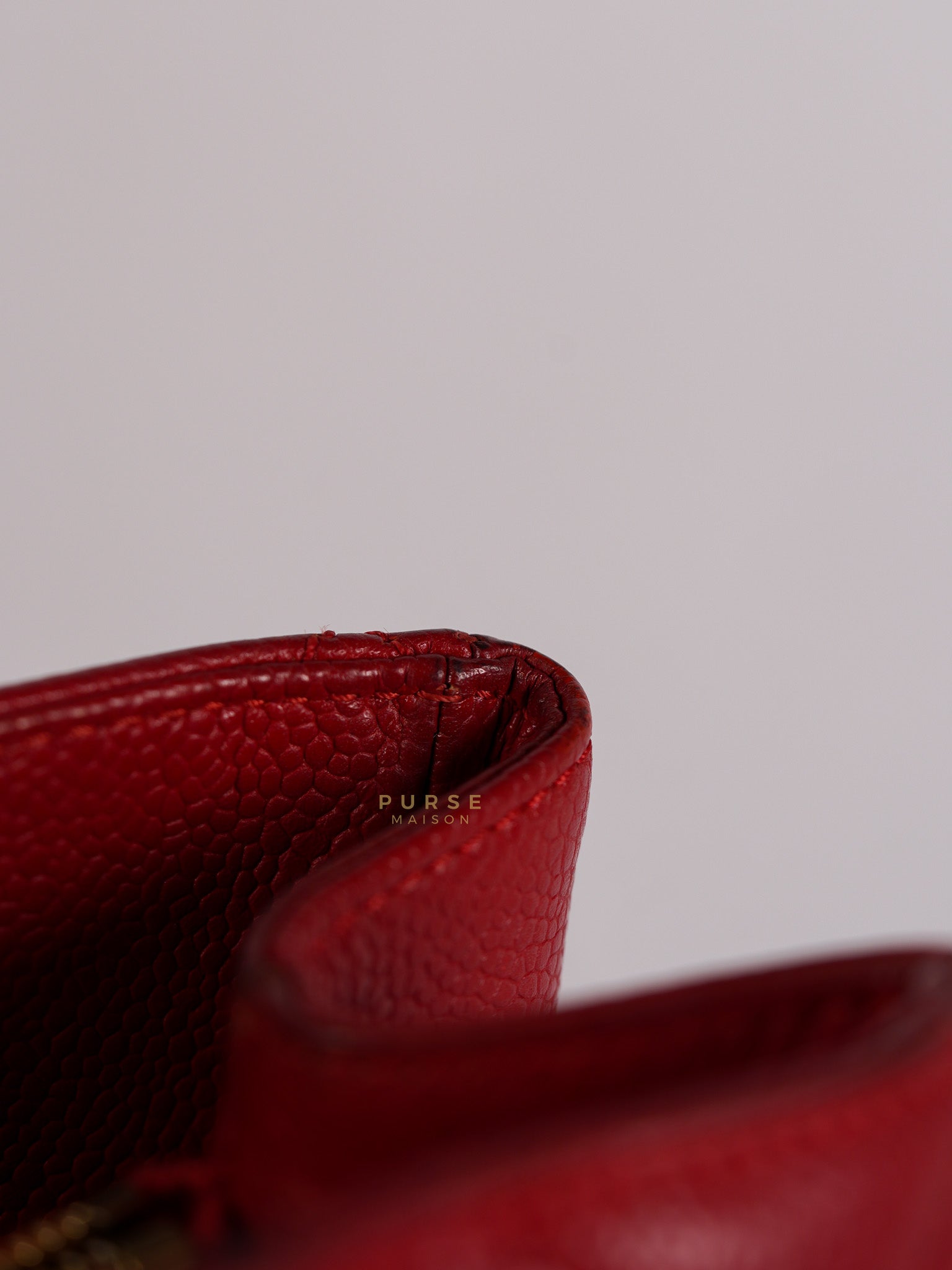 Grand Shopping Tote Bag (GST) in Red Quilted Caviar Leather Gold Hardware Series 18 | Purse Maison Luxury Bags Shop