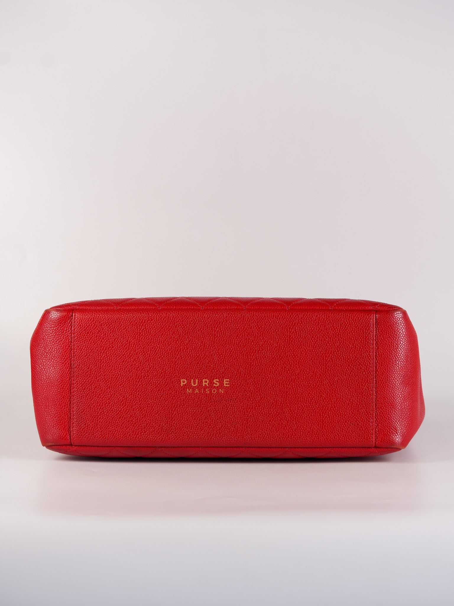 Grand Shopping Tote Bag (GST) in Red Quilted Caviar Leather Gold Hardware Series 18 | Purse Maison Luxury Bags Shop