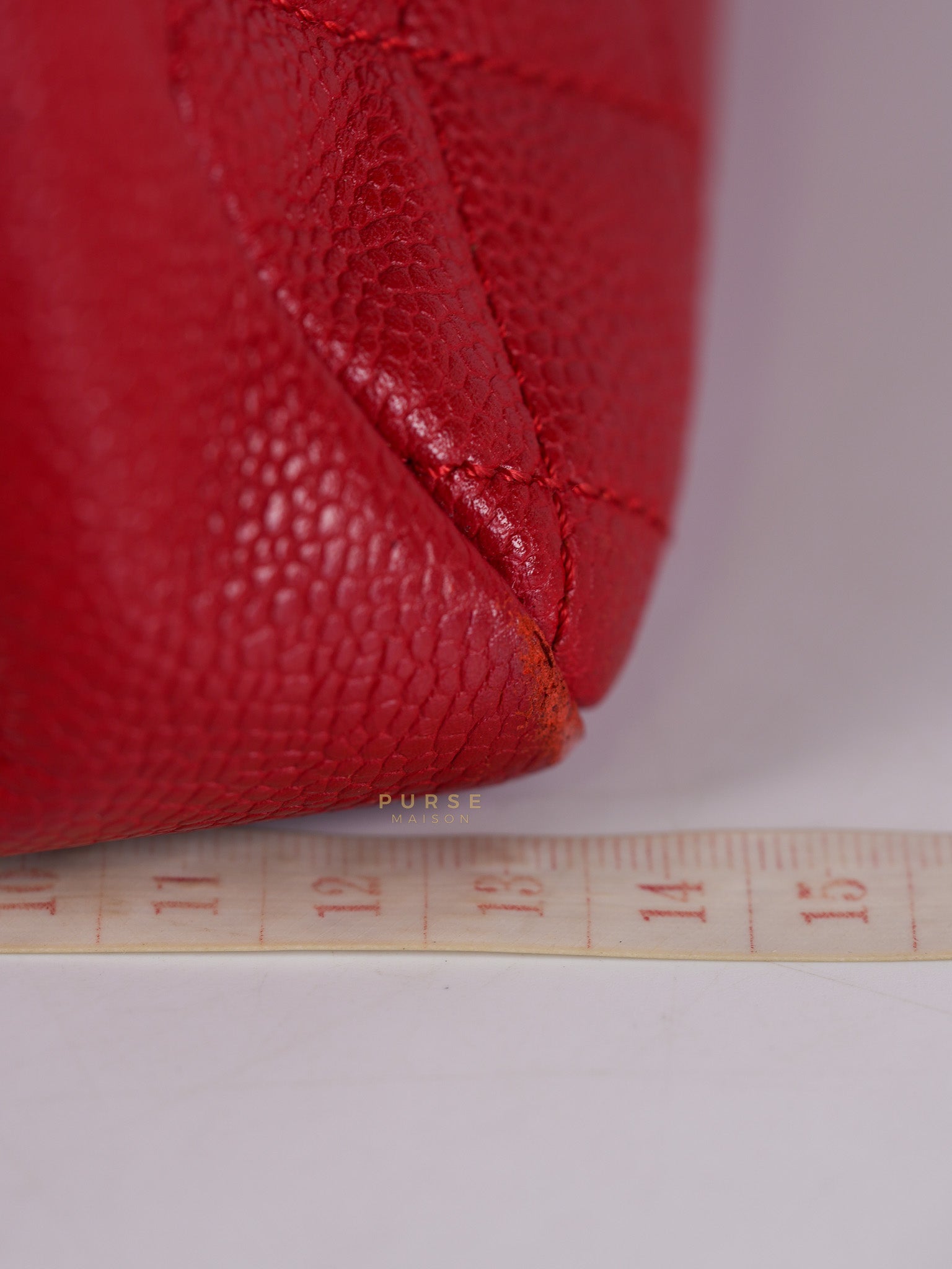 Grand Shopping Tote Bag (GST) in Red Quilted Caviar Leather Gold Hardware Series 18 | Purse Maison Luxury Bags Shop