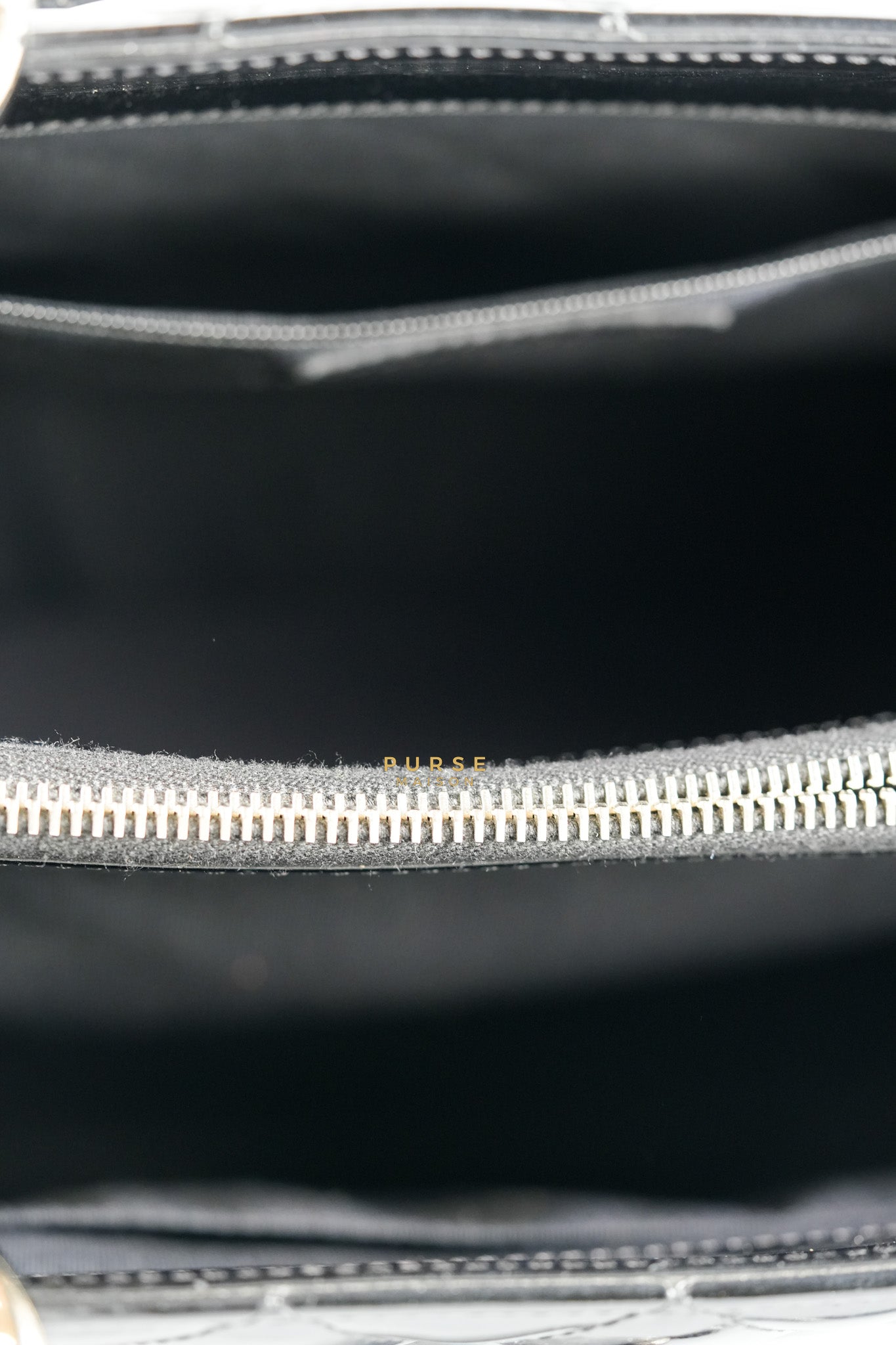 Grand Shopping Tote Black Quilted Patent Leather Silver Hardware Series 13 | Purse Maison Luxury Bags Shop