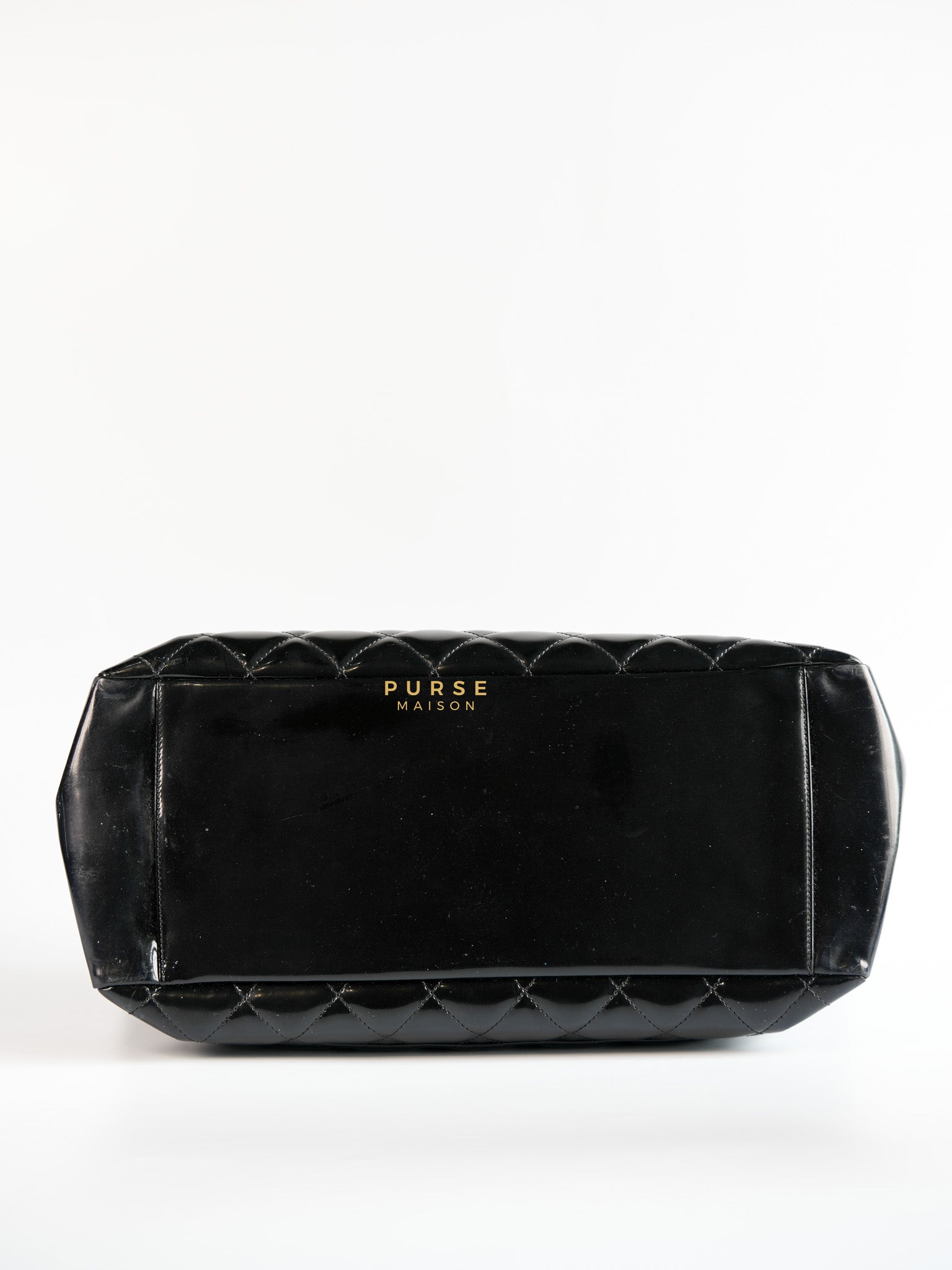 Grand Shopping Tote Black Quilted Patent Leather Silver Hardware Series 13 | Purse Maison Luxury Bags Shop