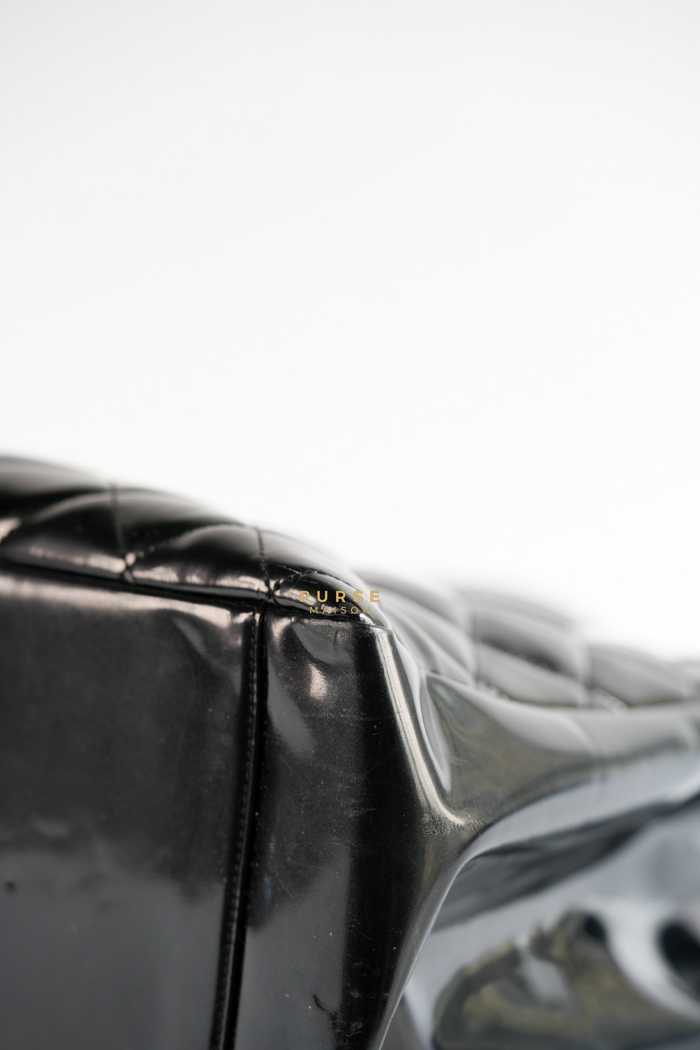 Grand Shopping Tote Black Quilted Patent Leather Silver Hardware Series 13 | Purse Maison Luxury Bags Shop