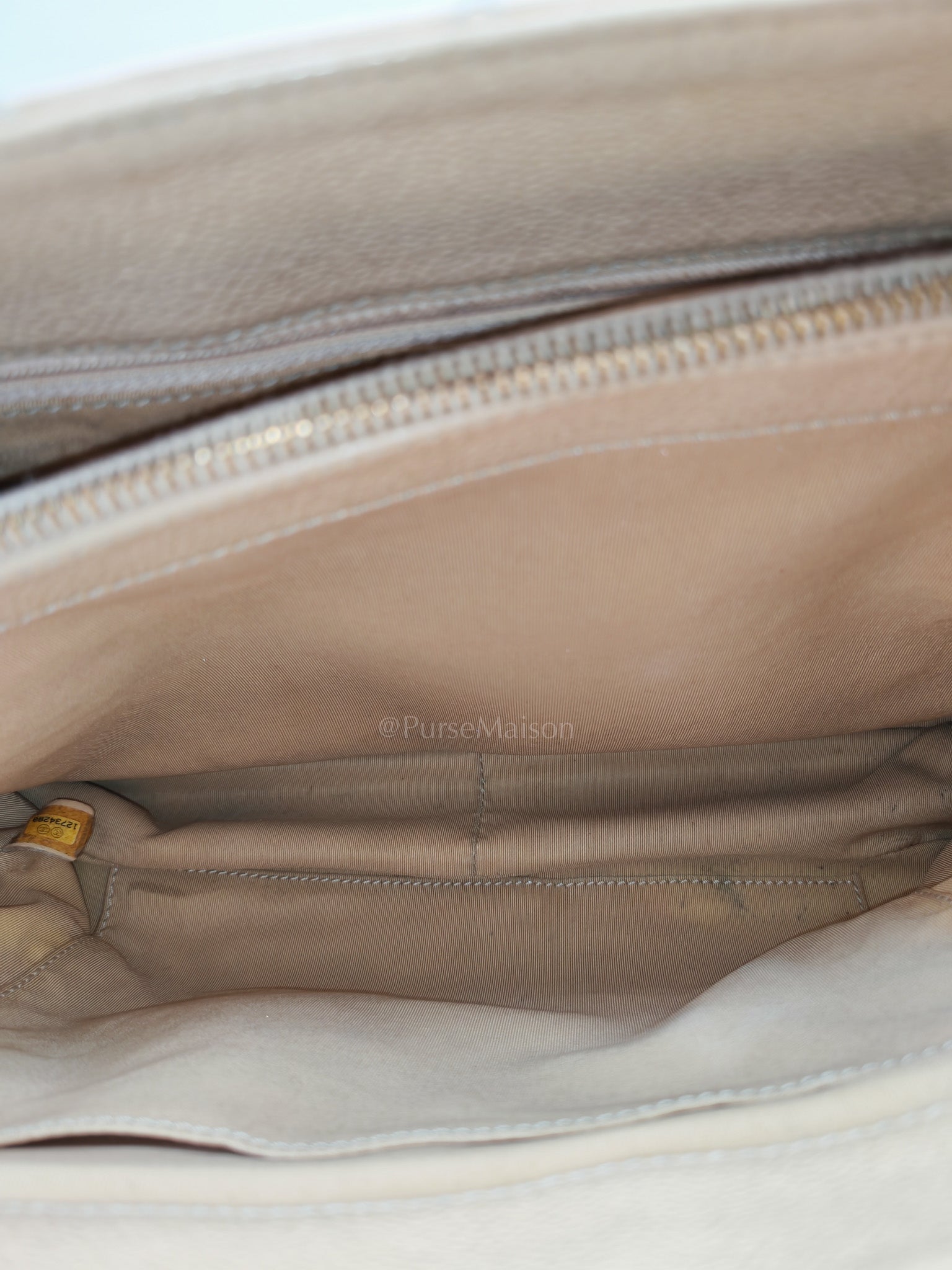 Grand Shopping Tote (GST) Beige Caviar Leather Gold Hardware Series 12 | Purse Maison Luxury Bags Shop