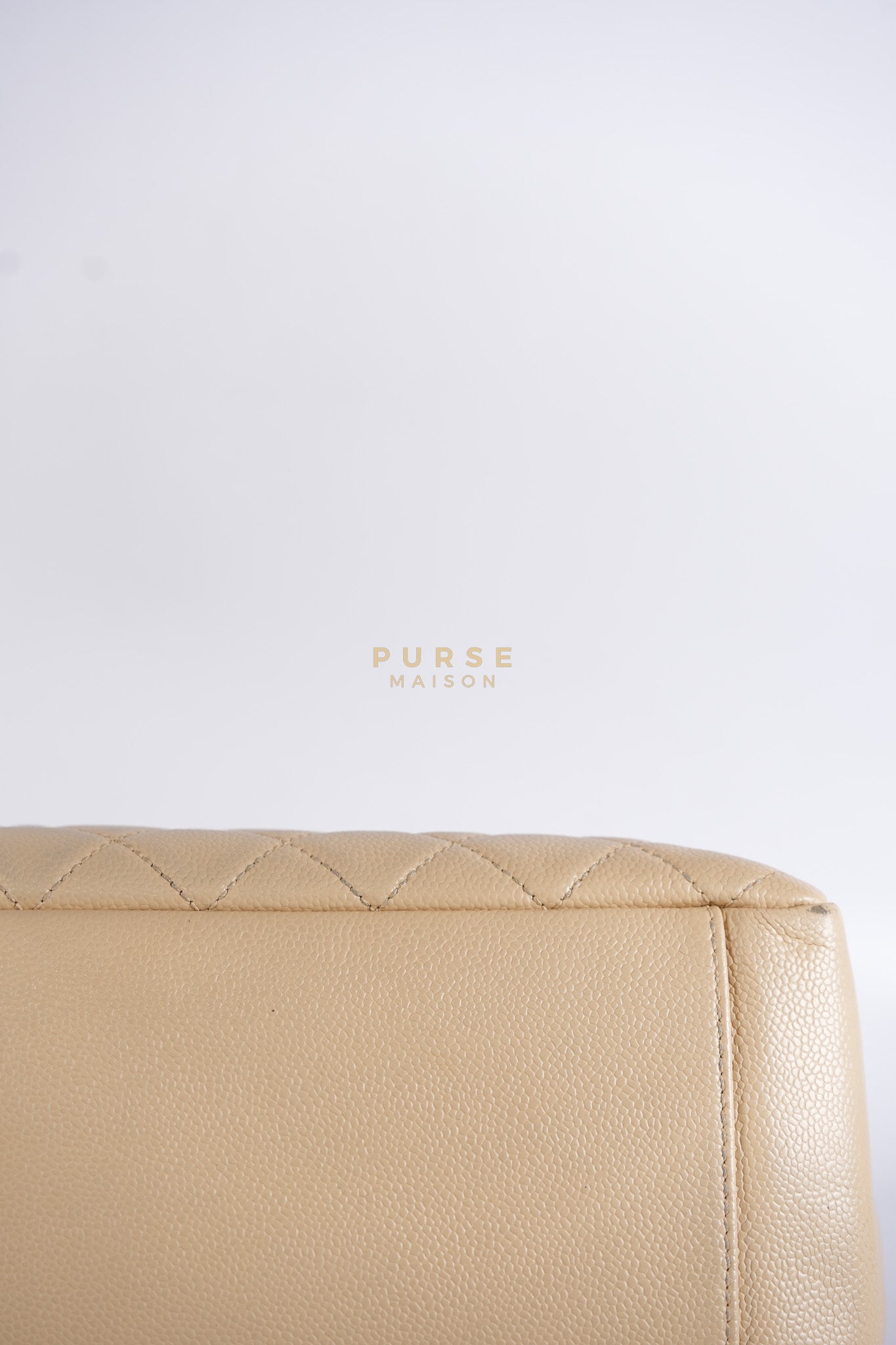 Grand Shopping Tote (GST) Beige in Caviar Leather and Gold Hardware Series 16 | Purse Maison Luxury Bags Shop