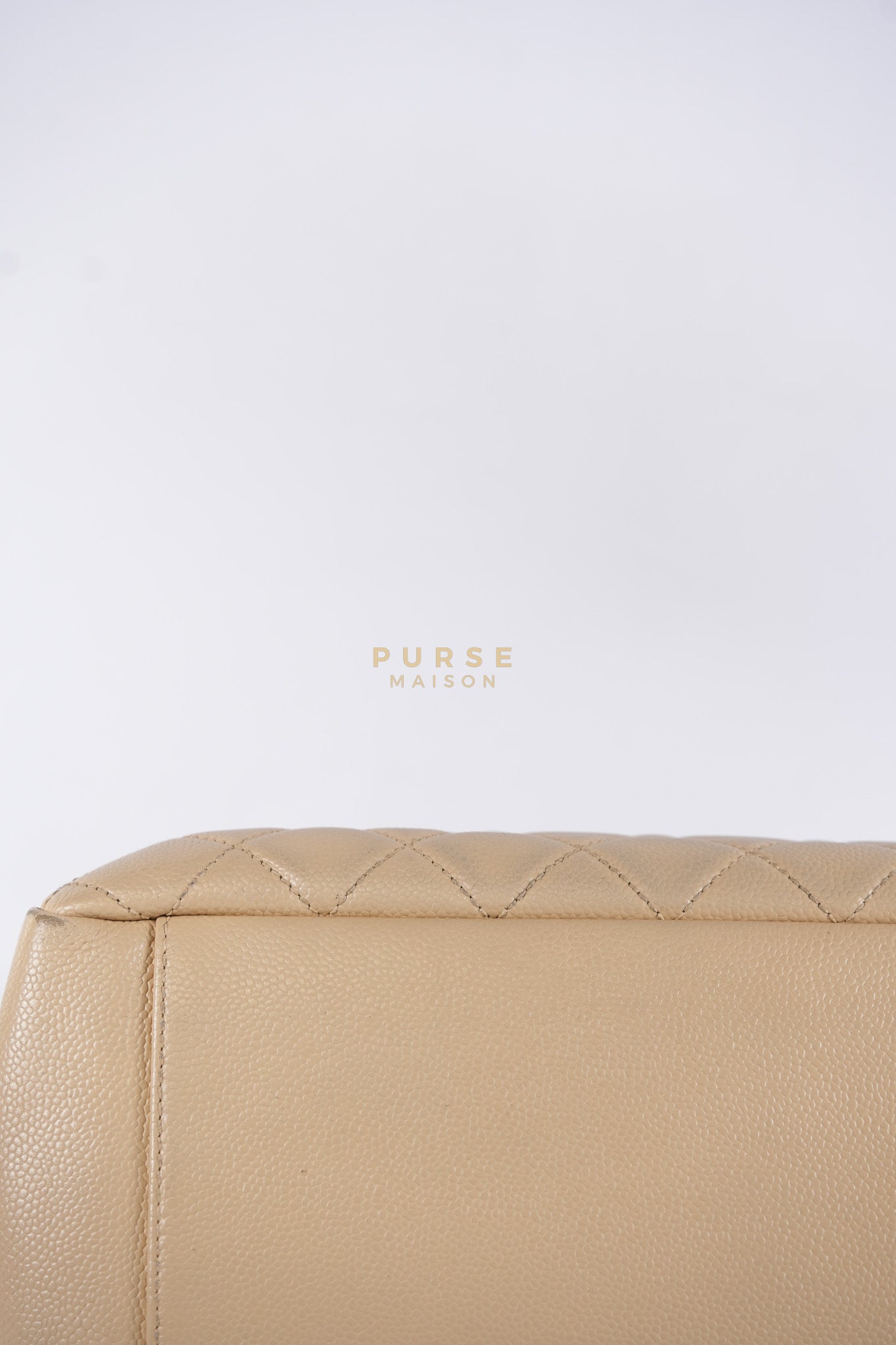 Grand Shopping Tote (GST) Beige in Caviar Leather and Gold Hardware Series 16 | Purse Maison Luxury Bags Shop
