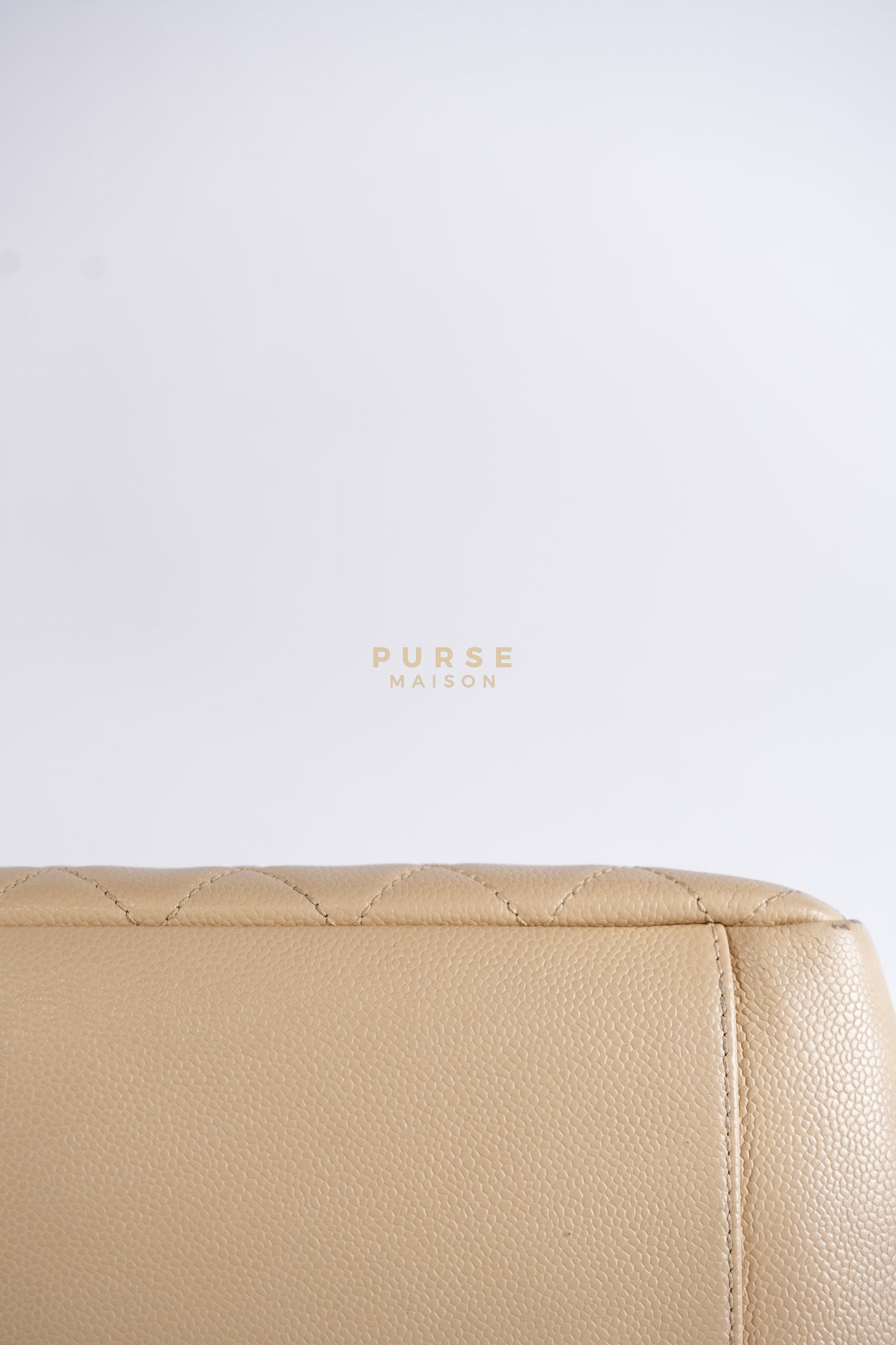 Grand Shopping Tote (GST) Beige in Caviar Leather and Gold Hardware Series 16 | Purse Maison Luxury Bags Shop