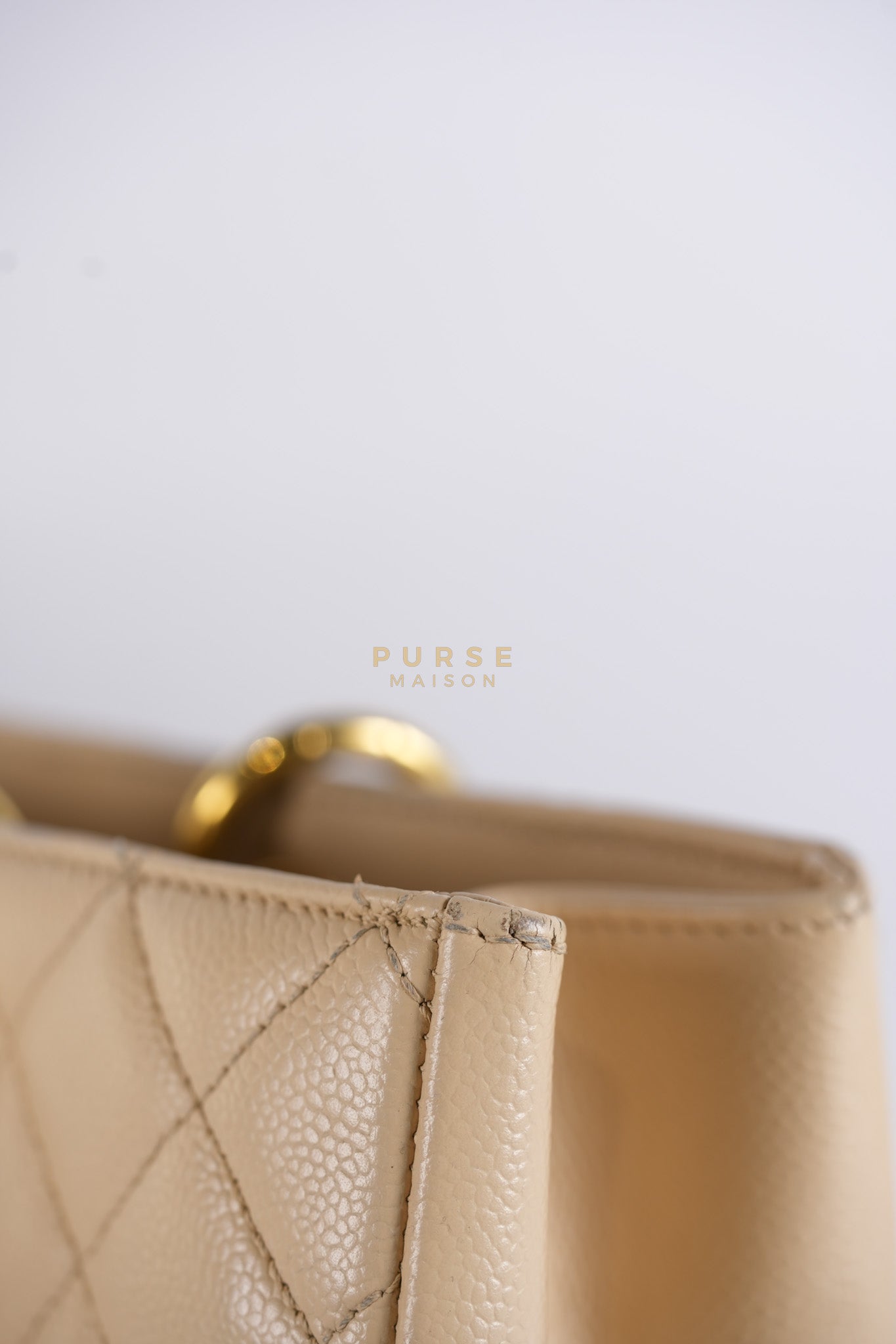 Grand Shopping Tote (GST) Beige in Caviar Leather and Gold Hardware Series 16 | Purse Maison Luxury Bags Shop