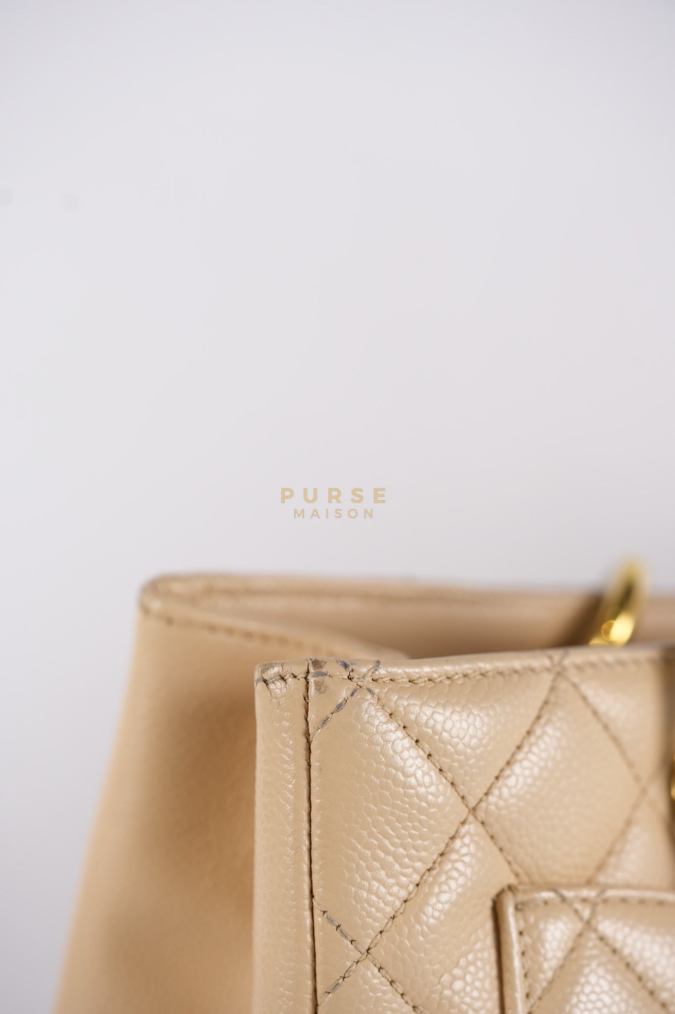 Grand Shopping Tote (GST) Beige in Caviar Leather and Gold Hardware Series 16 | Purse Maison Luxury Bags Shop