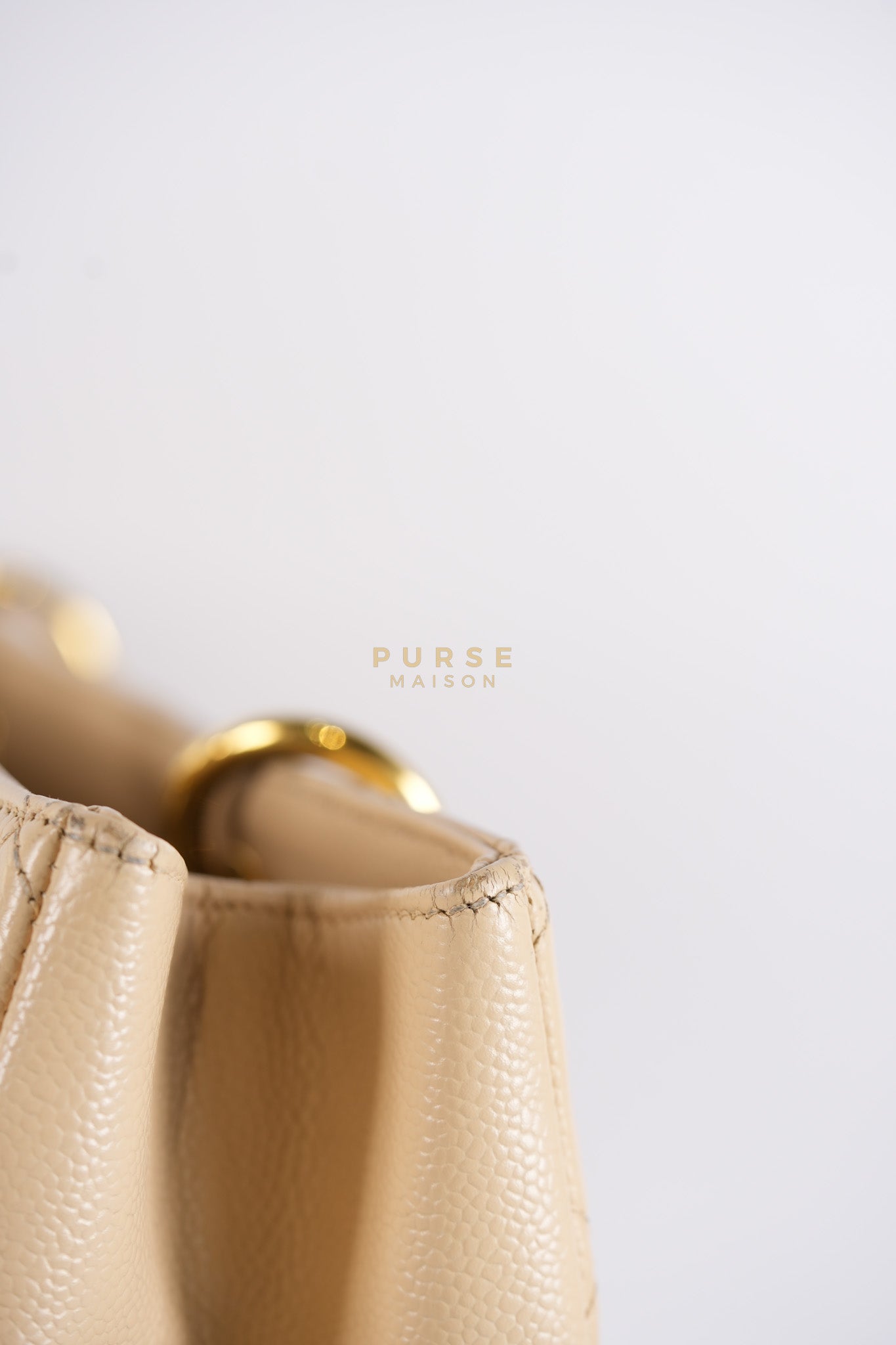 Grand Shopping Tote (GST) Beige in Caviar Leather and Gold Hardware Series 16 | Purse Maison Luxury Bags Shop