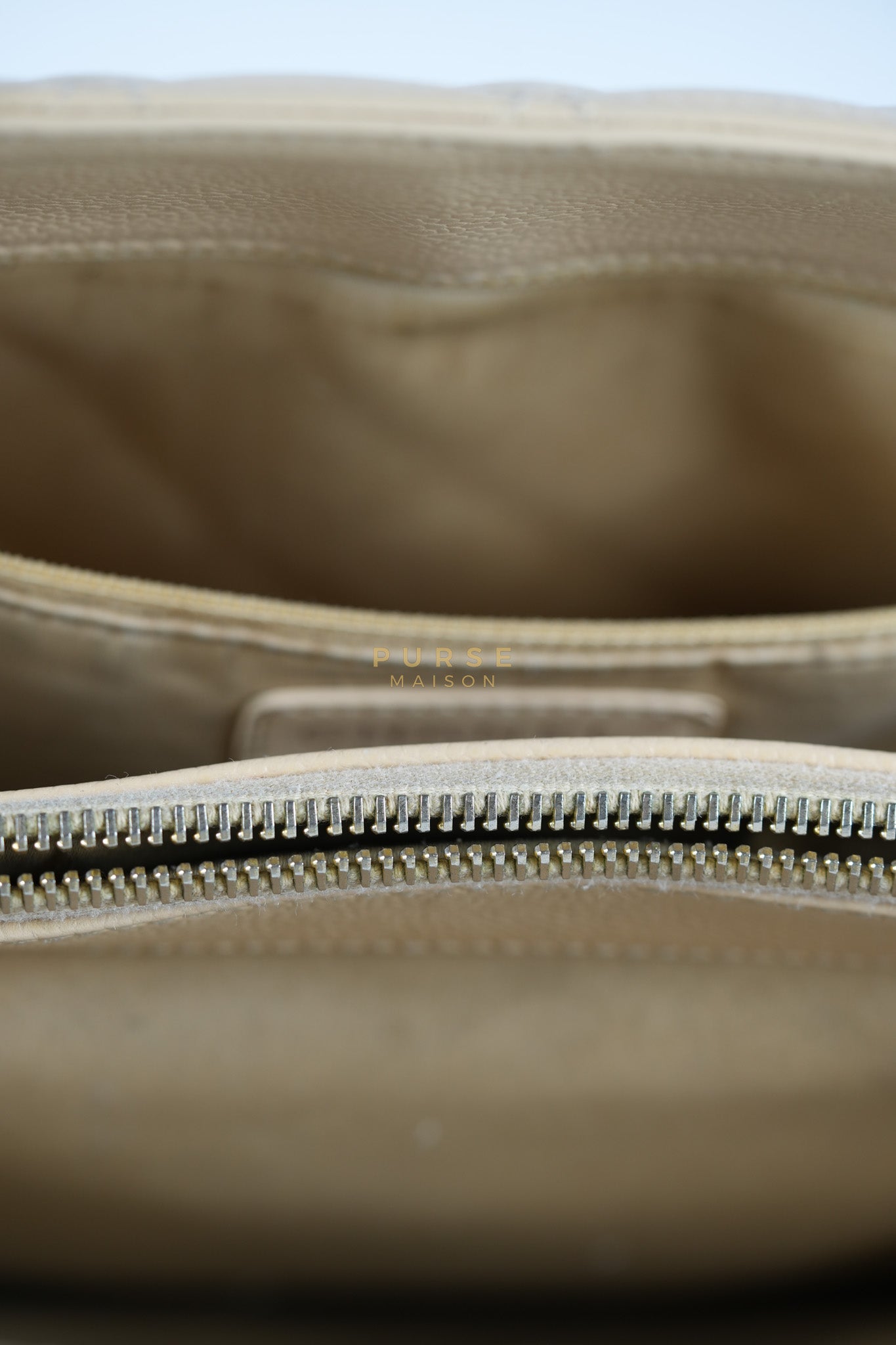 Grand Shopping Tote (GST) Beige in Caviar Leather and Gold Hardware Series 16 | Purse Maison Luxury Bags Shop