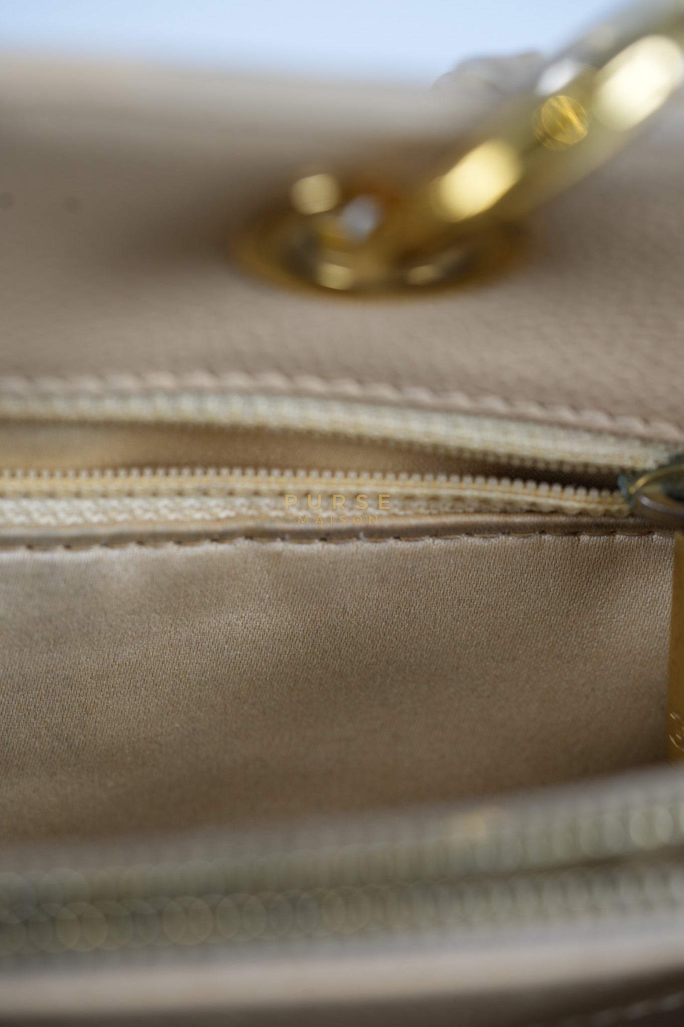 Grand Shopping Tote (GST) Beige in Caviar Leather and Gold Hardware Series 16 | Purse Maison Luxury Bags Shop