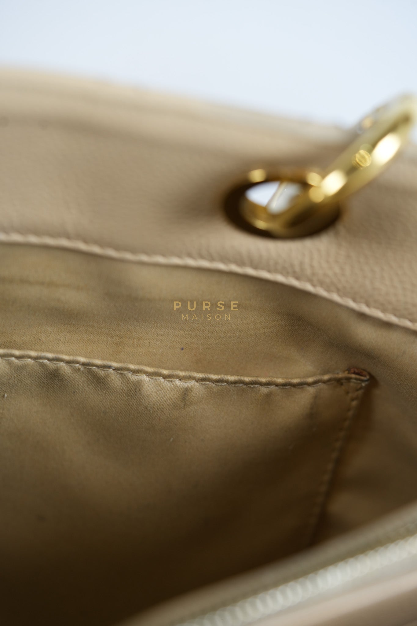 Grand Shopping Tote (GST) Beige in Caviar Leather and Gold Hardware Series 16 | Purse Maison Luxury Bags Shop