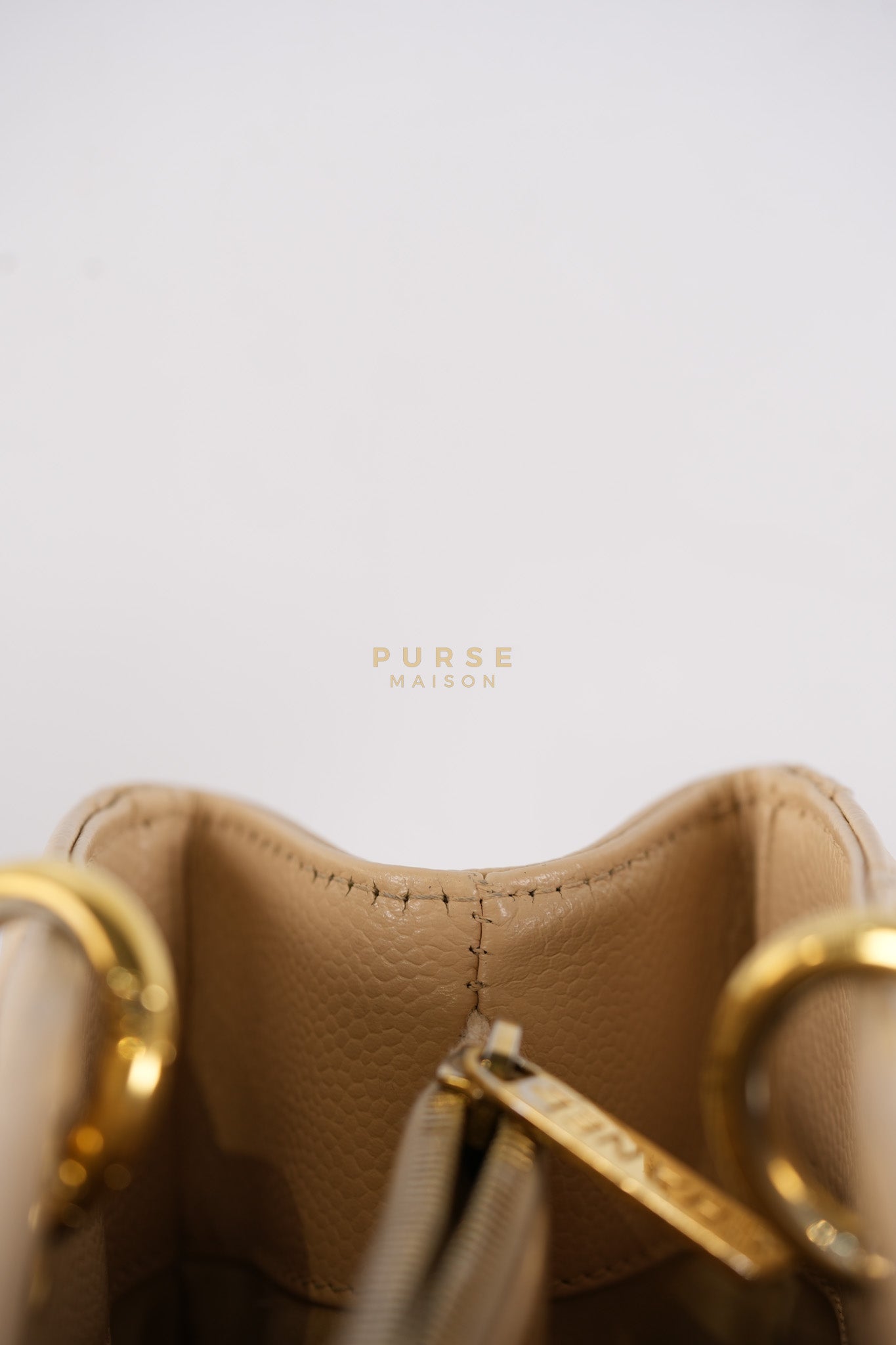 Grand Shopping Tote (GST) Beige in Caviar Leather and Gold Hardware Series 16 | Purse Maison Luxury Bags Shop