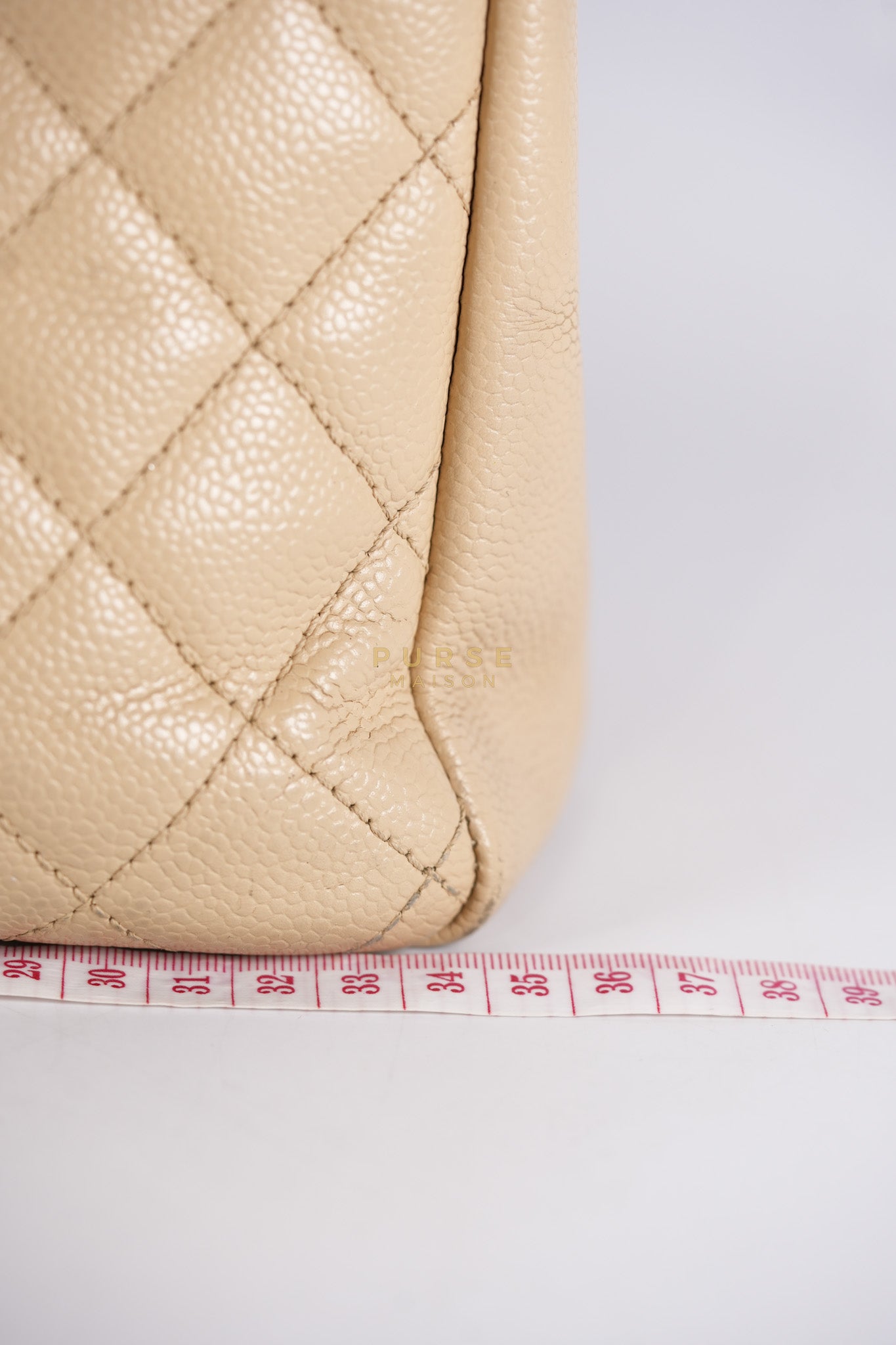 Grand Shopping Tote (GST) Beige in Caviar Leather and Gold Hardware Series 16 | Purse Maison Luxury Bags Shop