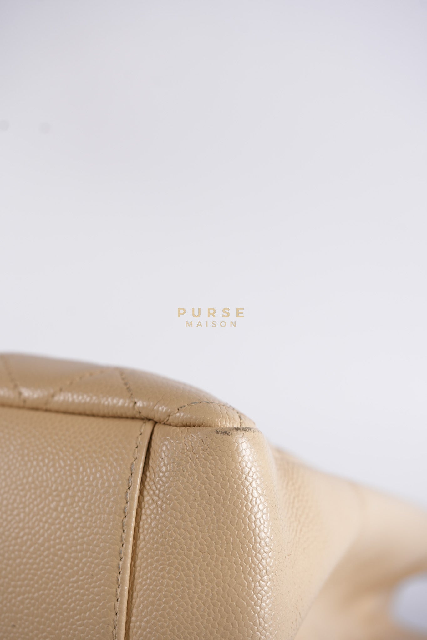 Grand Shopping Tote (GST) Beige in Caviar Leather and Gold Hardware Series 16 | Purse Maison Luxury Bags Shop