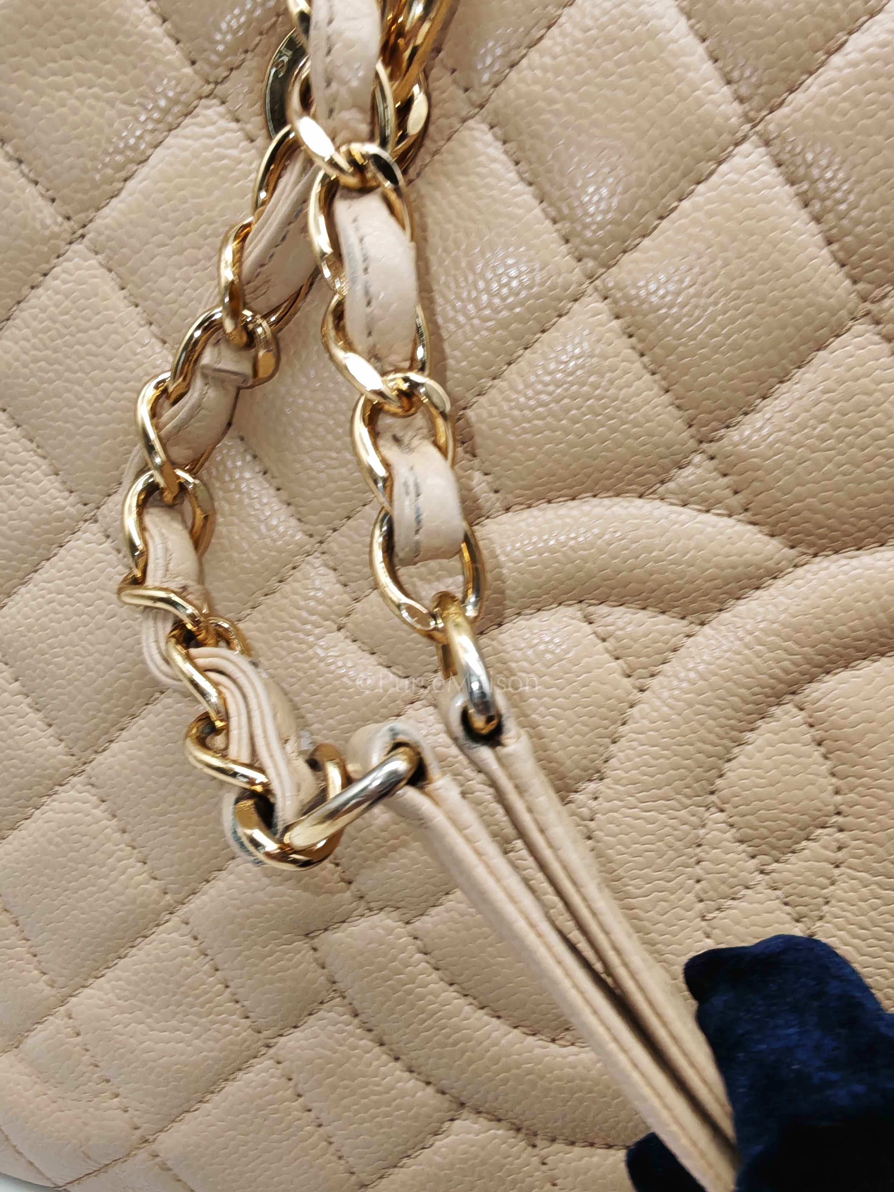 Grand Shopping Tote (GST) In Beige Clair Quilted Caviar Leather Series 16 | Purse Maison Luxury Bags Shop
