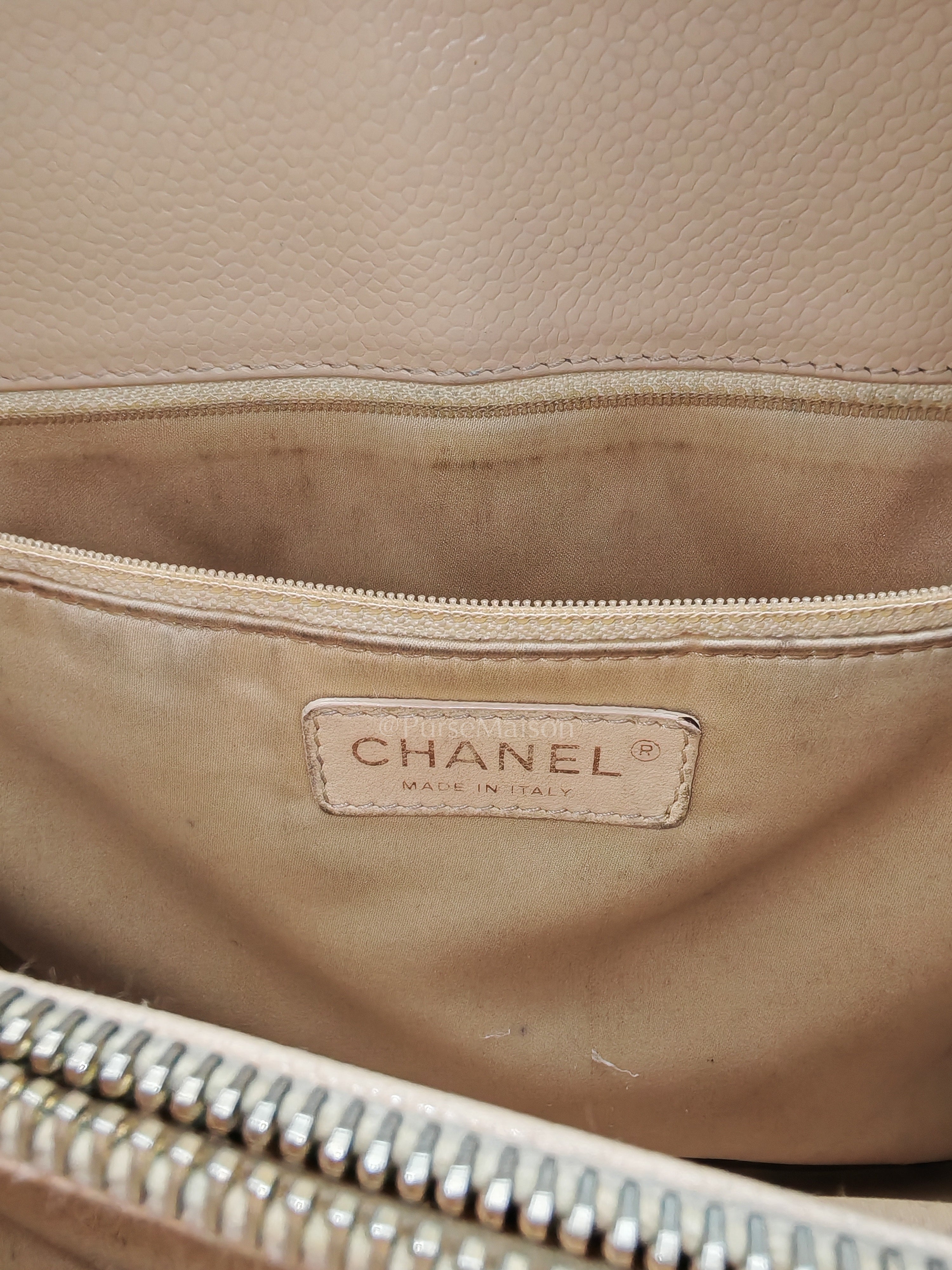 Grand Shopping Tote (GST) In Beige Clair Quilted Caviar Leather Series 16 | Purse Maison Luxury Bags Shop