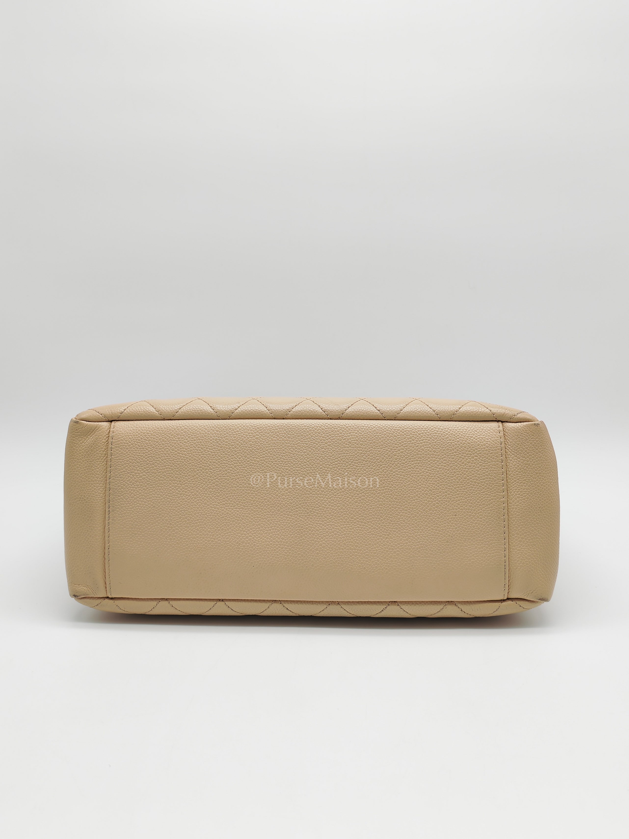 Grand Shopping Tote (GST) In Beige Clair Quilted Caviar Leather Series 16 | Purse Maison Luxury Bags Shop