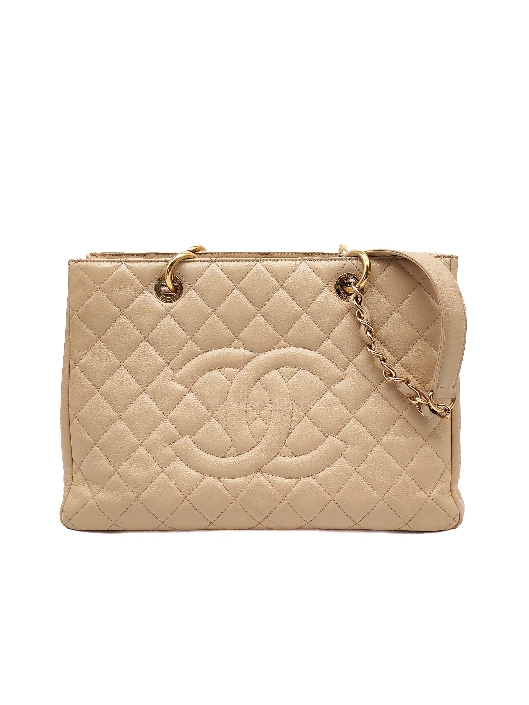 Grand Shopping Tote (GST) In Beige Clair Quilted Caviar Leather Series 16 | Purse Maison Luxury Bags Shop