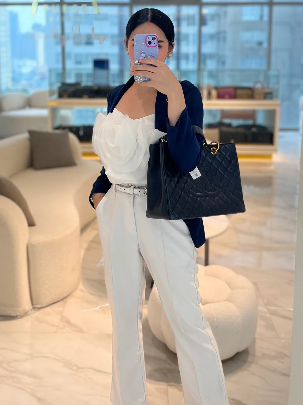 Grand Shopping Tote (GST) in Black Caviar Leather and Gold Hardware Series 18/13 | Purse Maison Luxury Bags Shop