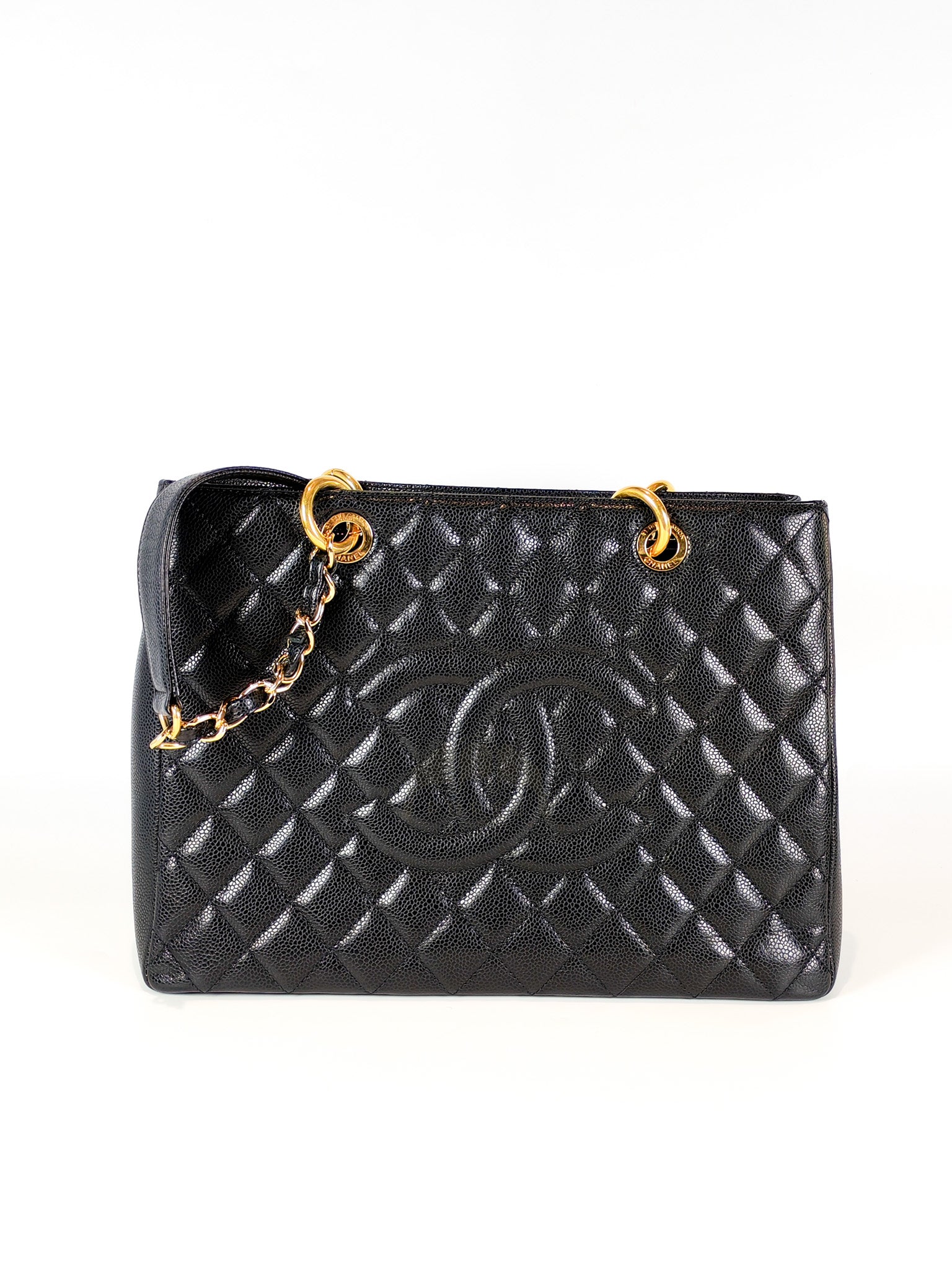 Grand Shopping Tote (GST) in Black Caviar Leather and Gold Hardware Series 19/04 | Purse Maison Luxury Bags Shop