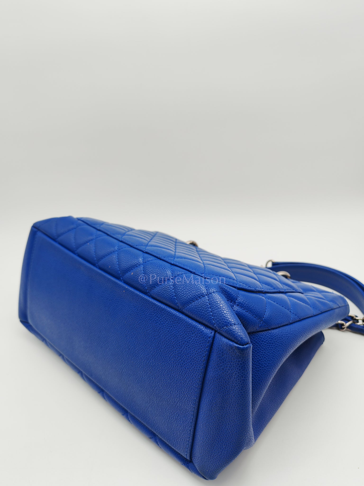 Grand Shopping Tote (GST) in Blue Caviar Leather and Silver Hardware Series 13 | Purse Maison Luxury Bags Shop