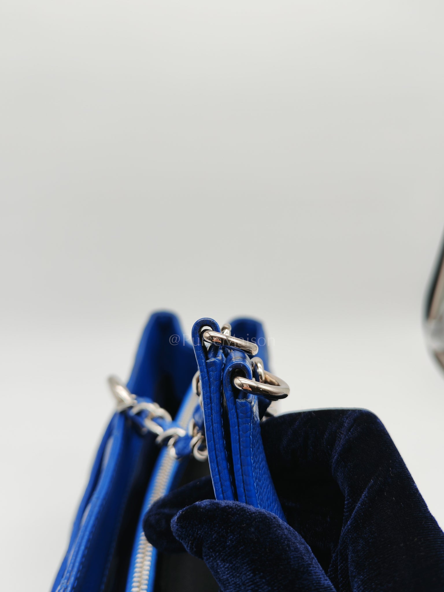 Grand Shopping Tote (GST) in Blue Caviar Leather and Silver Hardware Series 13 | Purse Maison Luxury Bags Shop