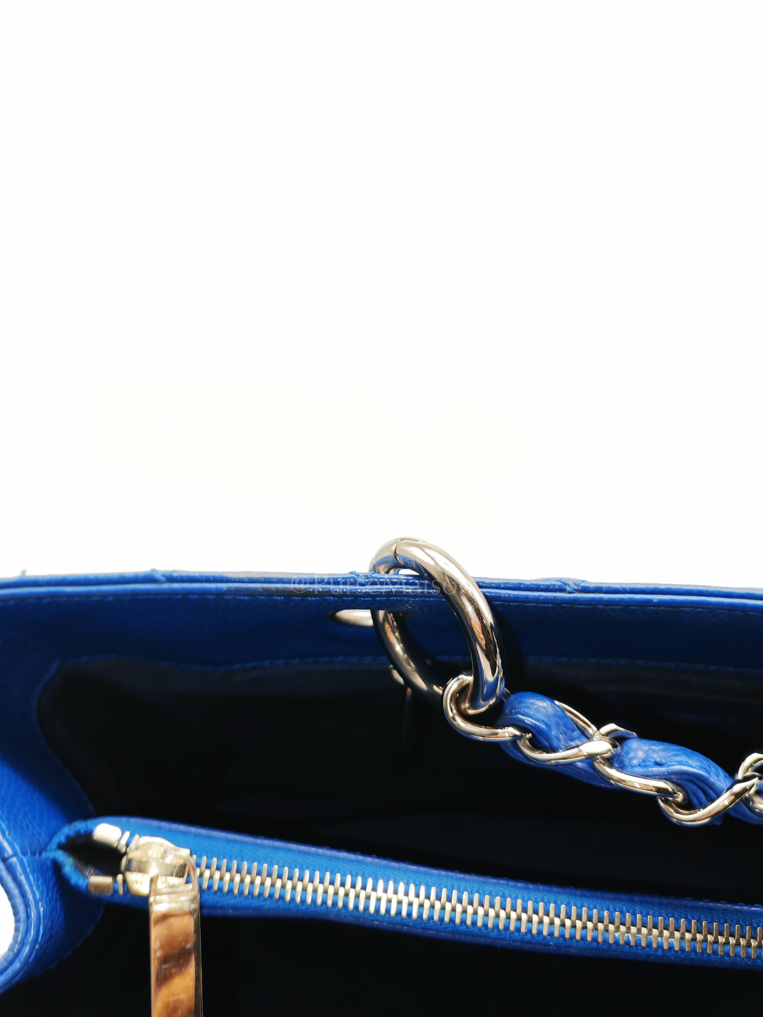 Grand Shopping Tote (GST) in Blue Caviar Leather and Silver Hardware Series 13 | Purse Maison Luxury Bags Shop