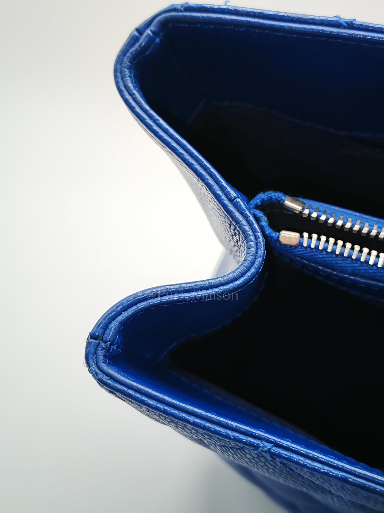 Grand Shopping Tote (GST) in Blue Caviar Leather and Silver Hardware Series 13 | Purse Maison Luxury Bags Shop