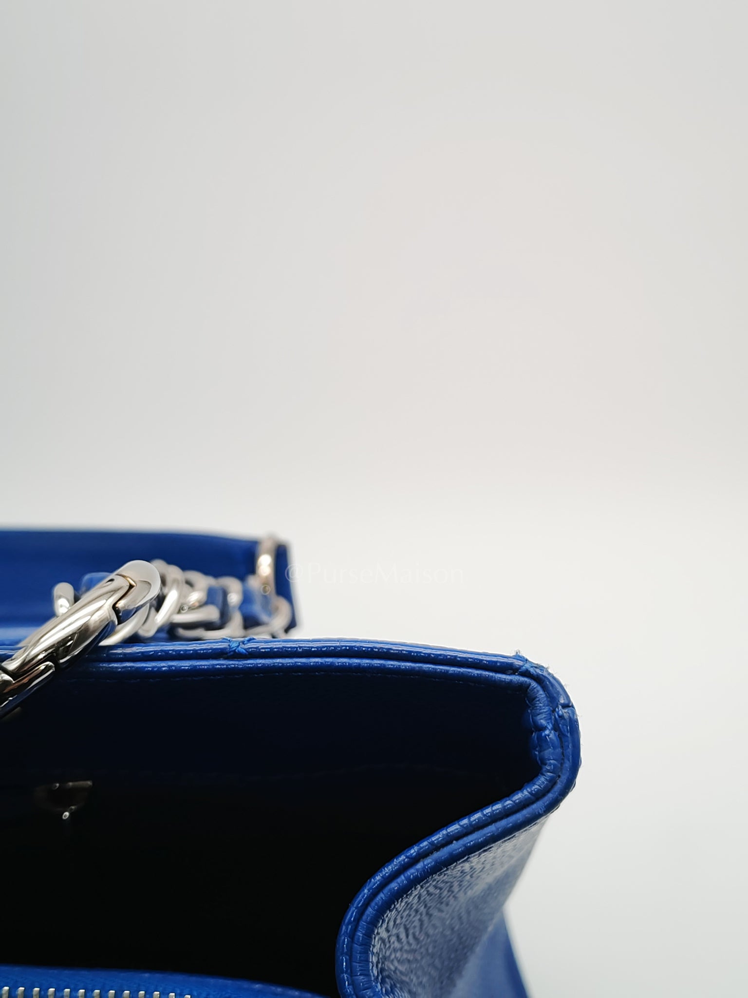 Grand Shopping Tote (GST) in Blue Caviar Leather and Silver Hardware Series 13 | Purse Maison Luxury Bags Shop