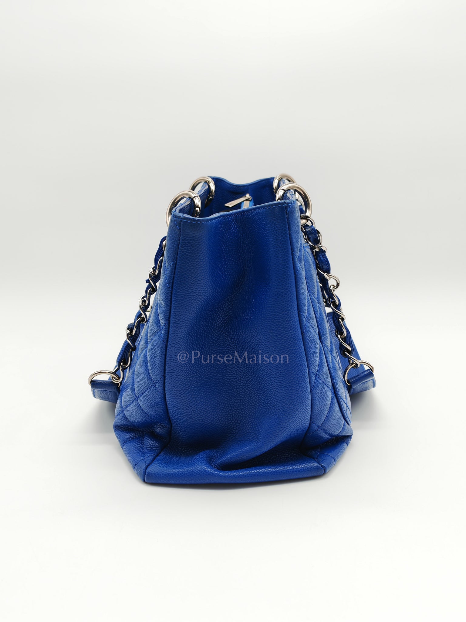 Grand Shopping Tote (GST) in Blue Caviar Leather and Silver Hardware Series 13 | Purse Maison Luxury Bags Shop