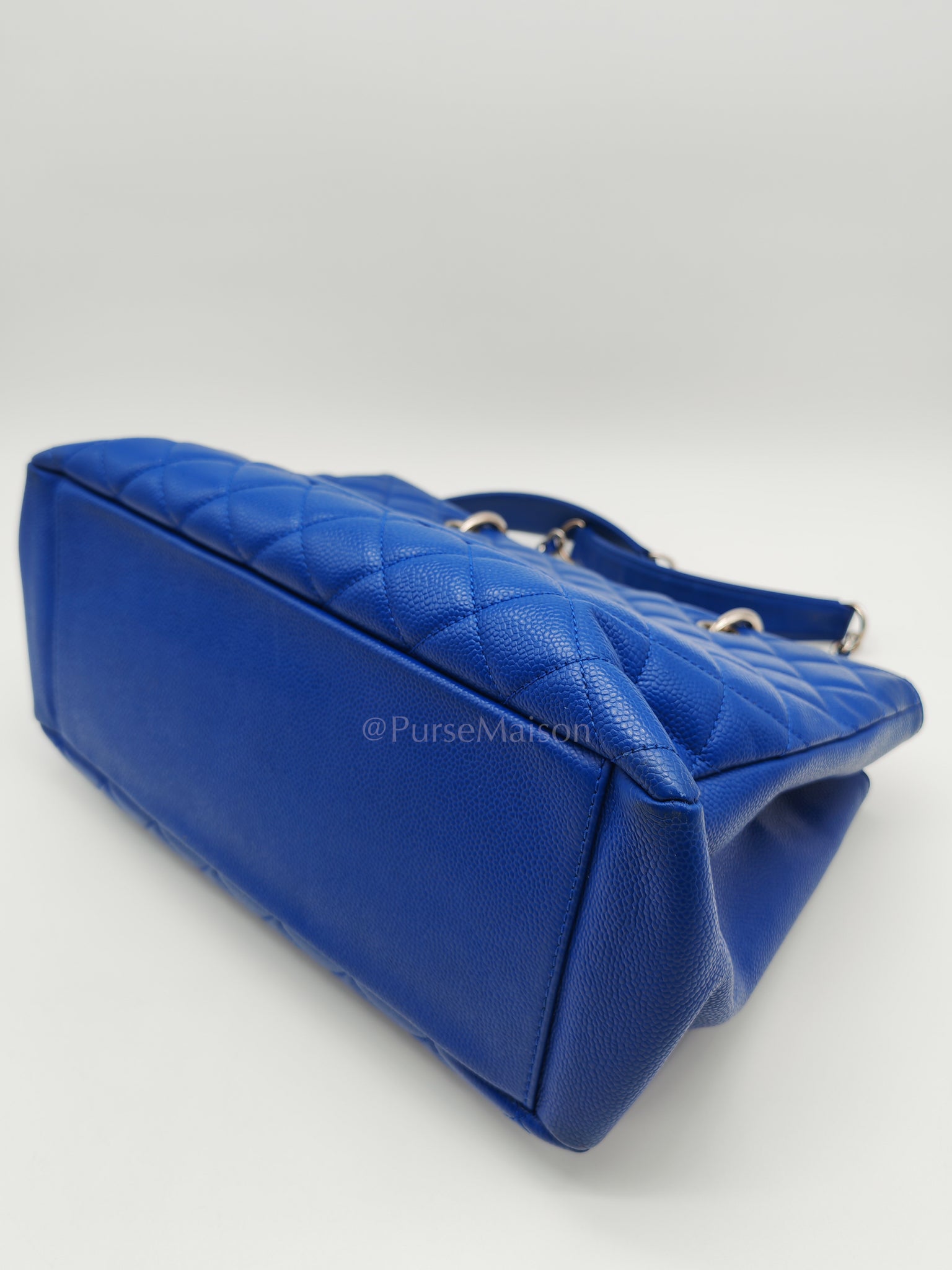 Grand Shopping Tote (GST) in Blue Caviar Leather and Silver Hardware Series 13 | Purse Maison Luxury Bags Shop