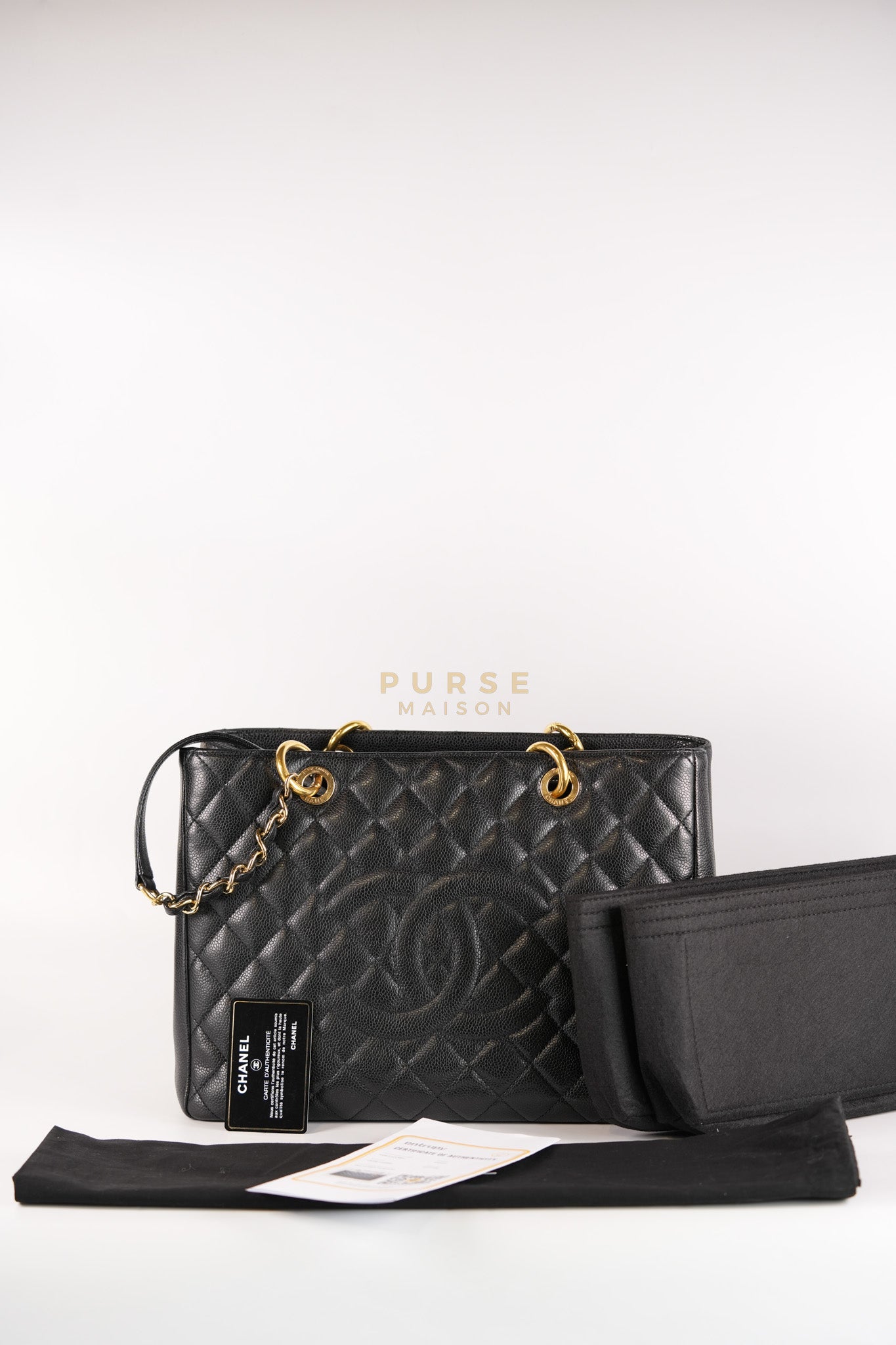 Grand Shopping Tote(GST) in Black Caviar Leather Gold Hardware (Series 13/58) | Purse Maison Luxury Bags Shop