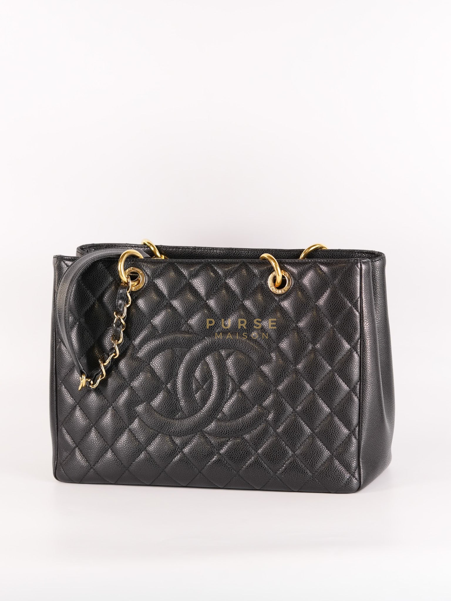 Grand Shopping Tote(GST) in Black Caviar Leather Gold Hardware (Series 13/58) | Purse Maison Luxury Bags Shop