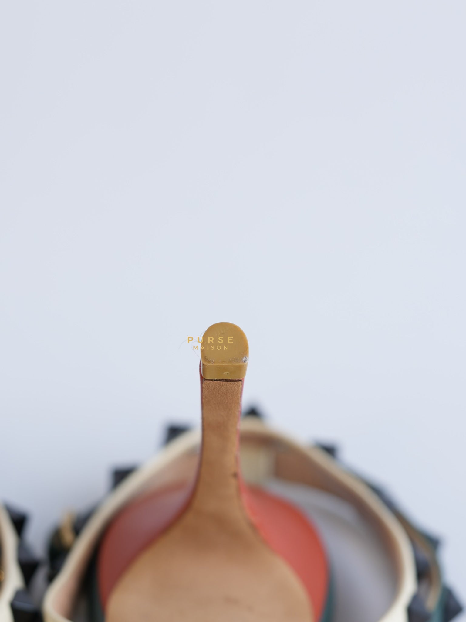 Green Multicolor Leather Rockstud Open Toe Sandals Size 38 EU | Purse Maison Luxury Bags Shop