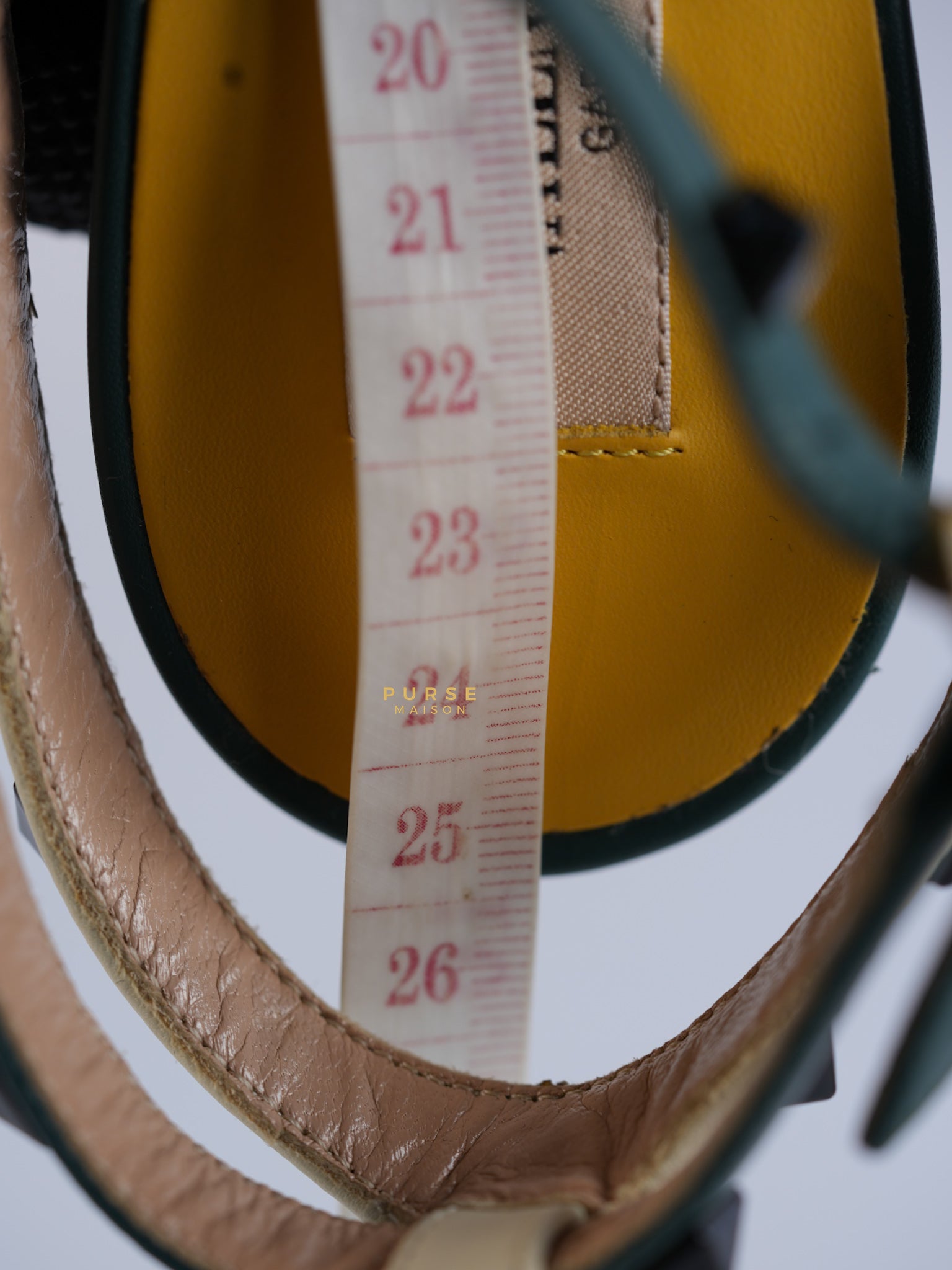 Green Multicolor Leather Rockstud Open Toe Sandals Size 38 EU | Purse Maison Luxury Bags Shop