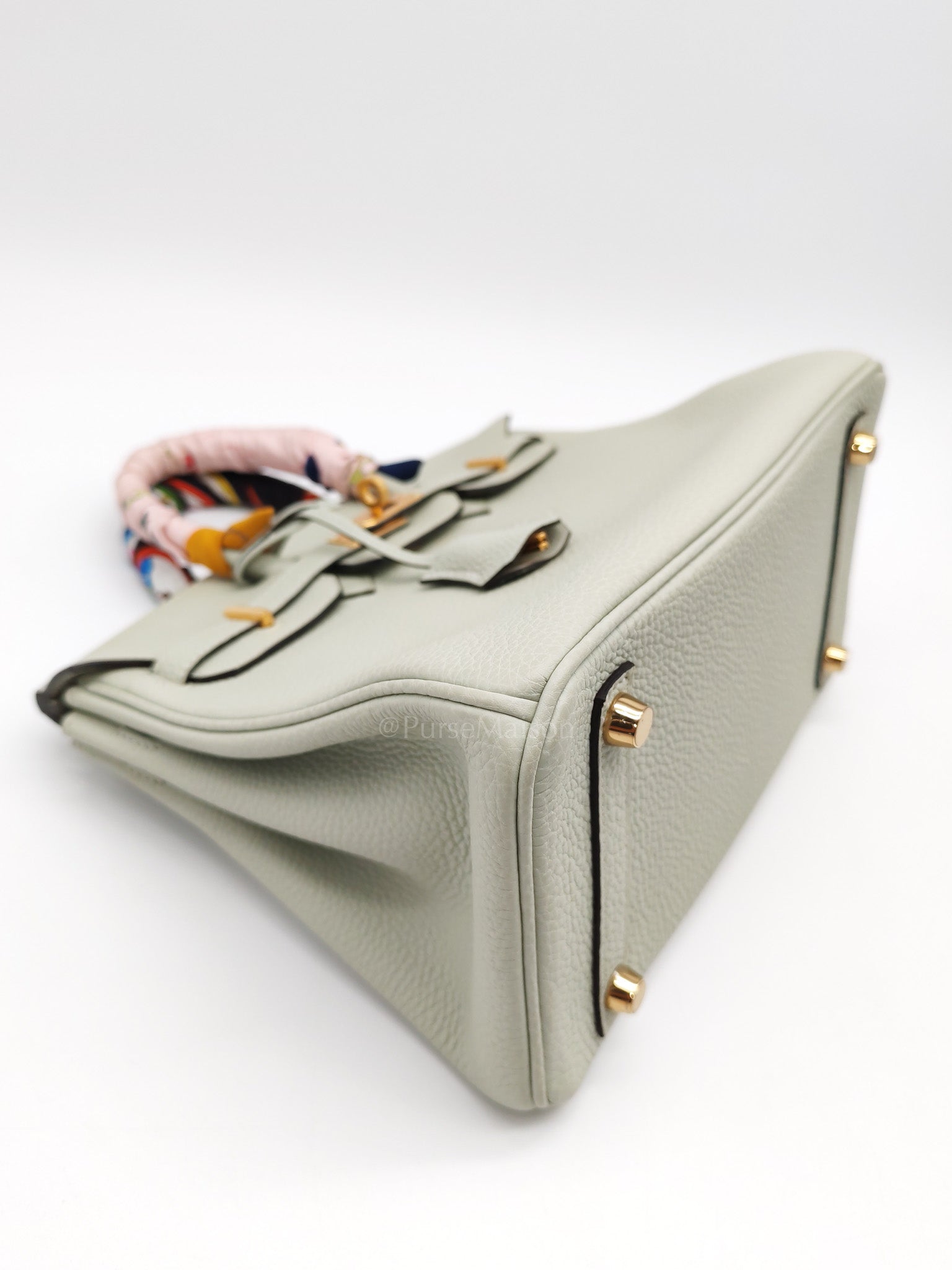 Birkin 25 Retourne in Gris Neve Togo Leather & Gold Hardware Stamp B(2023) with Free Twilly