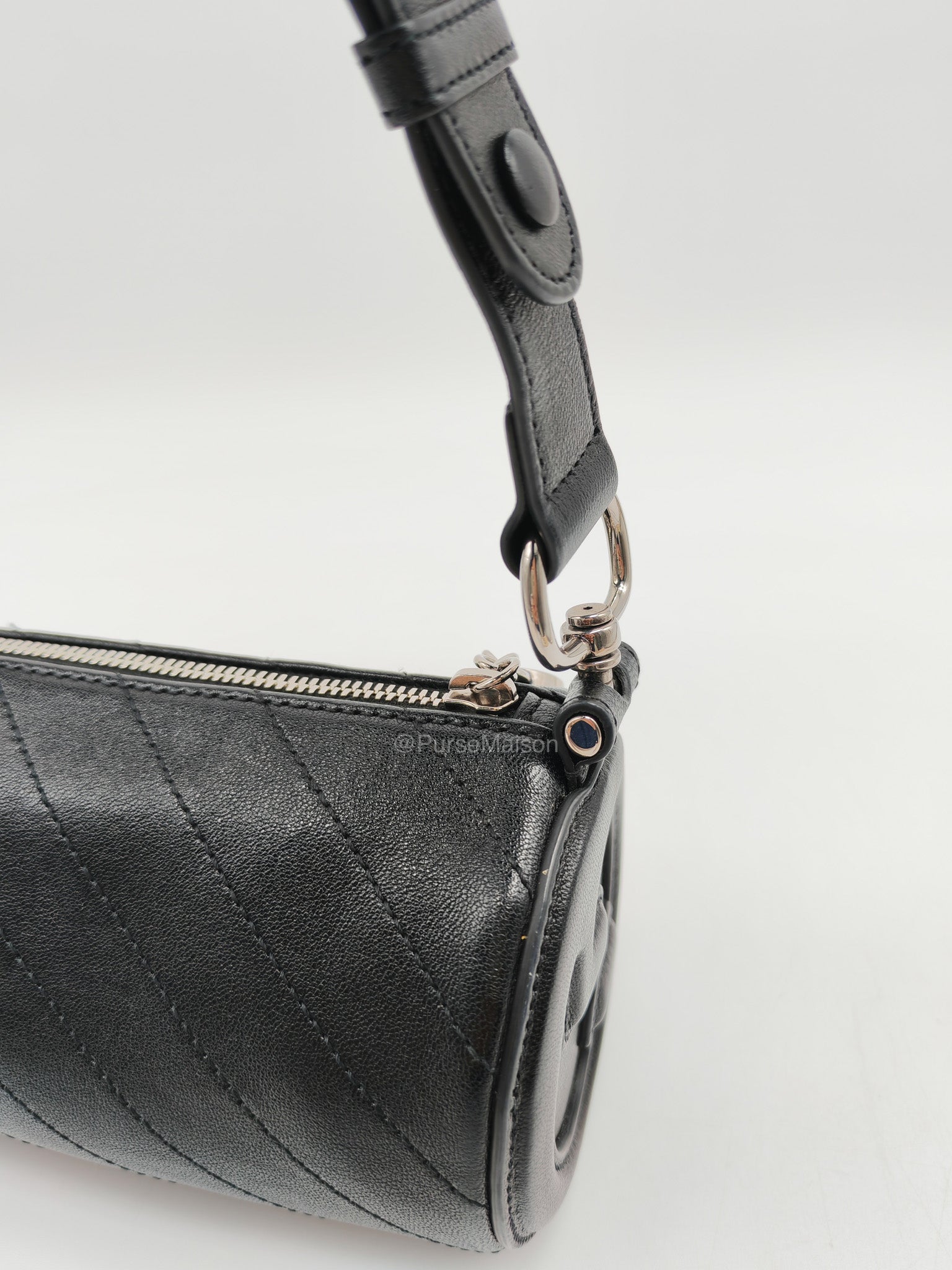 Gucci Blondie Mini Barrel in Black Calfskin Leather Shoulder Bag | Purse Maison Luxury Bags Shop