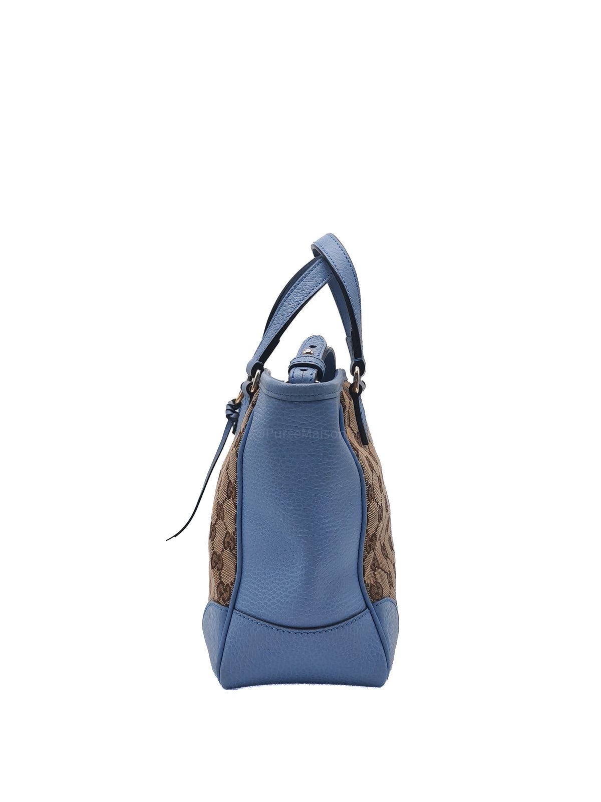 Gucci Bree Tote Bag Small in GG Supreme Canvas and Light Blue Leather | Purse Maison Luxury Bags Shop